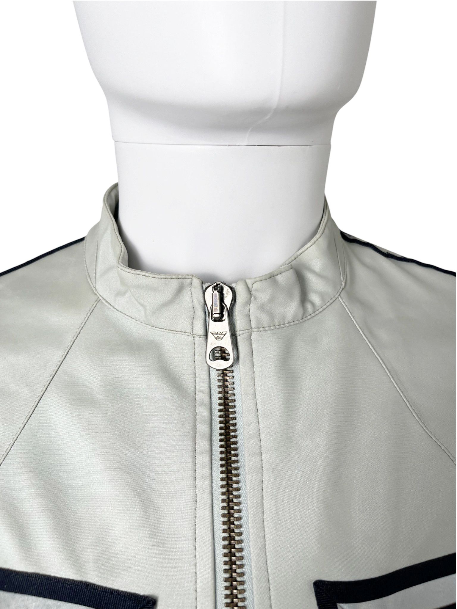 Giorgio Armani 1990's Biker Reflective Grey Jacket Size US M / EU 48-50 / 2 - 7 Thumbnail