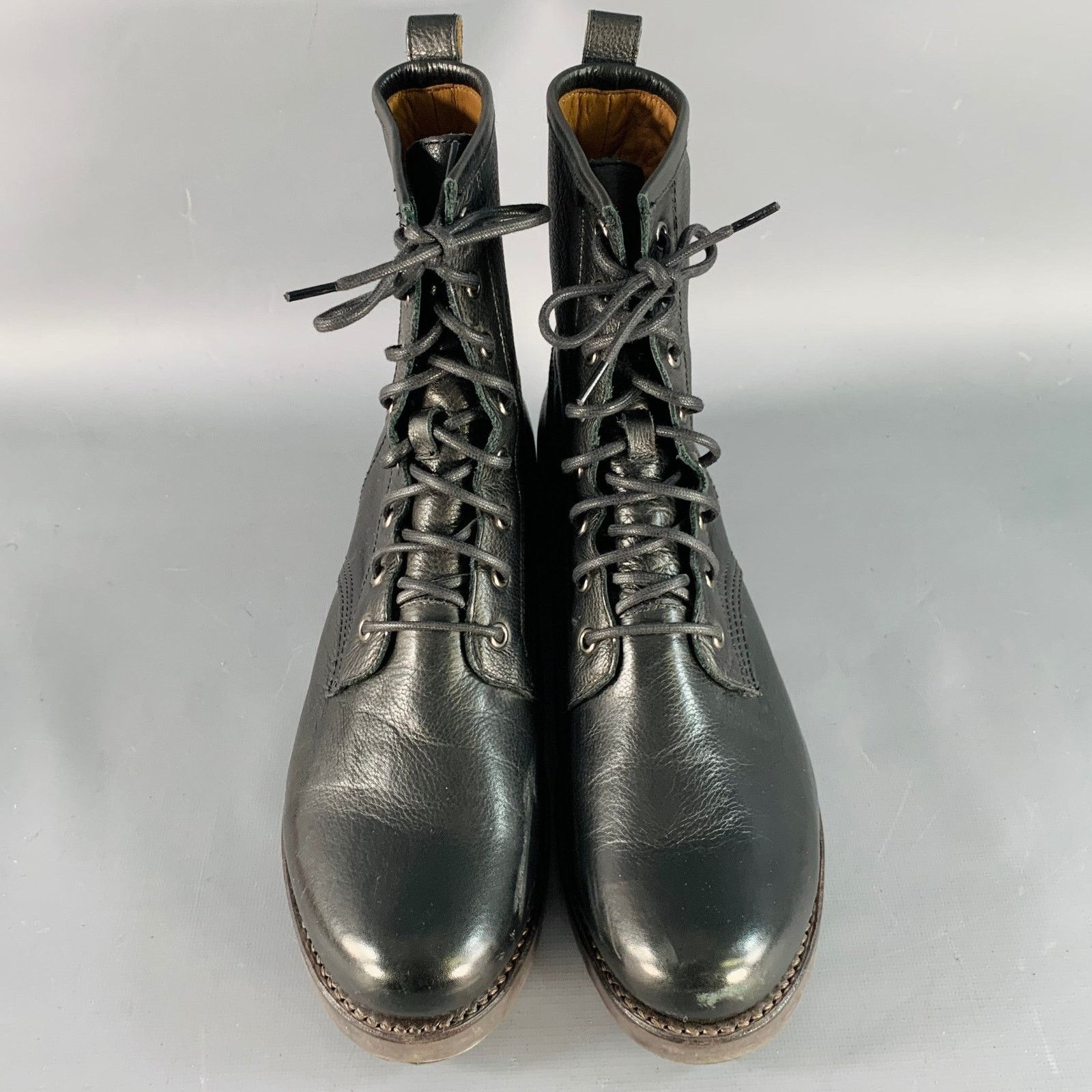 Frye FRYE Size 11 Black Leather Rubber Sole Lace-Up Boots Size US 11 / IT 41 - 4 Thumbnail