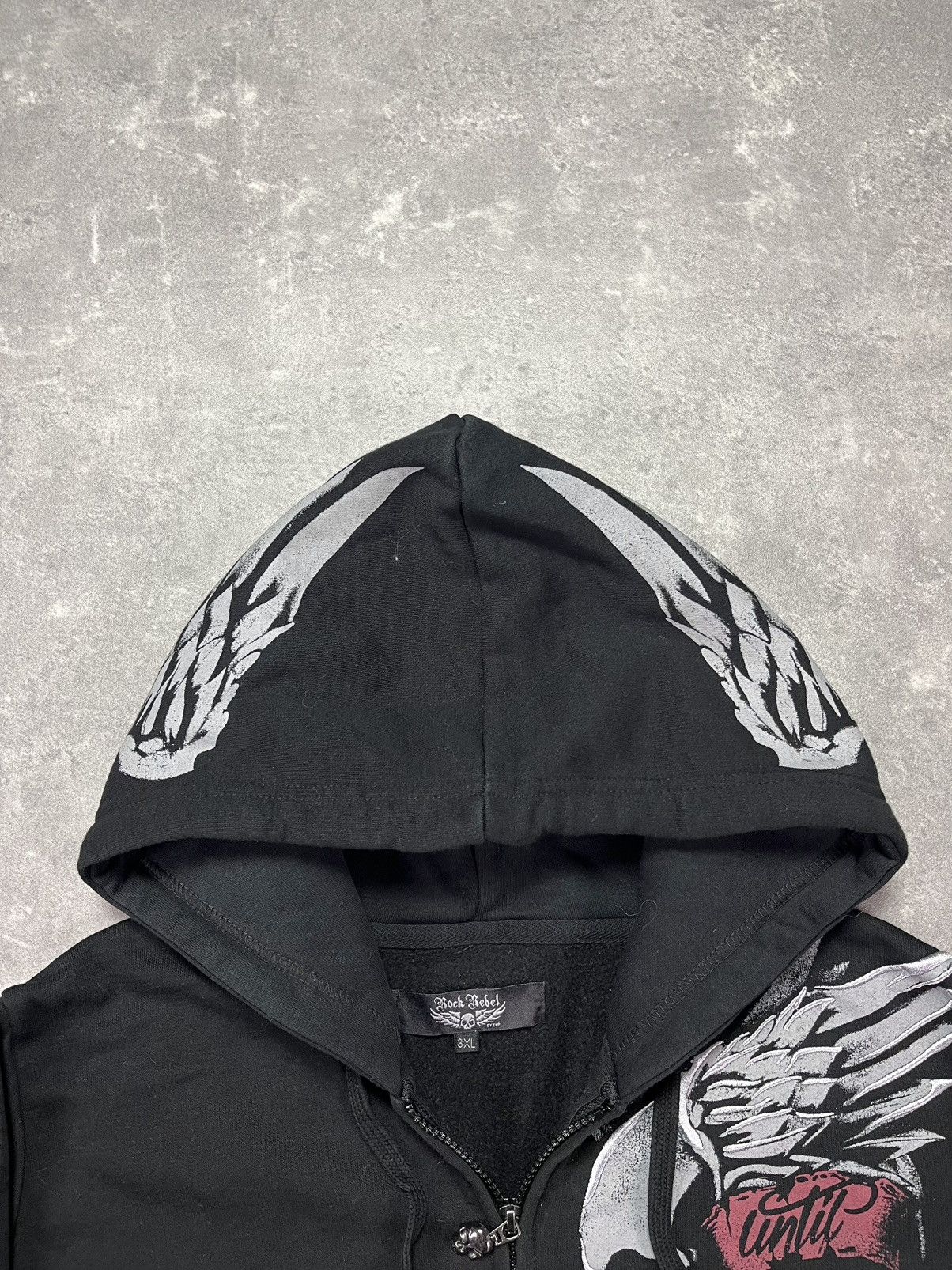 Japanese Brand Rock Rebel Printed Zip Hoodie XL Metal Affliction Rare Size US XL / EU 56 / 4 - 11 Thumbnail