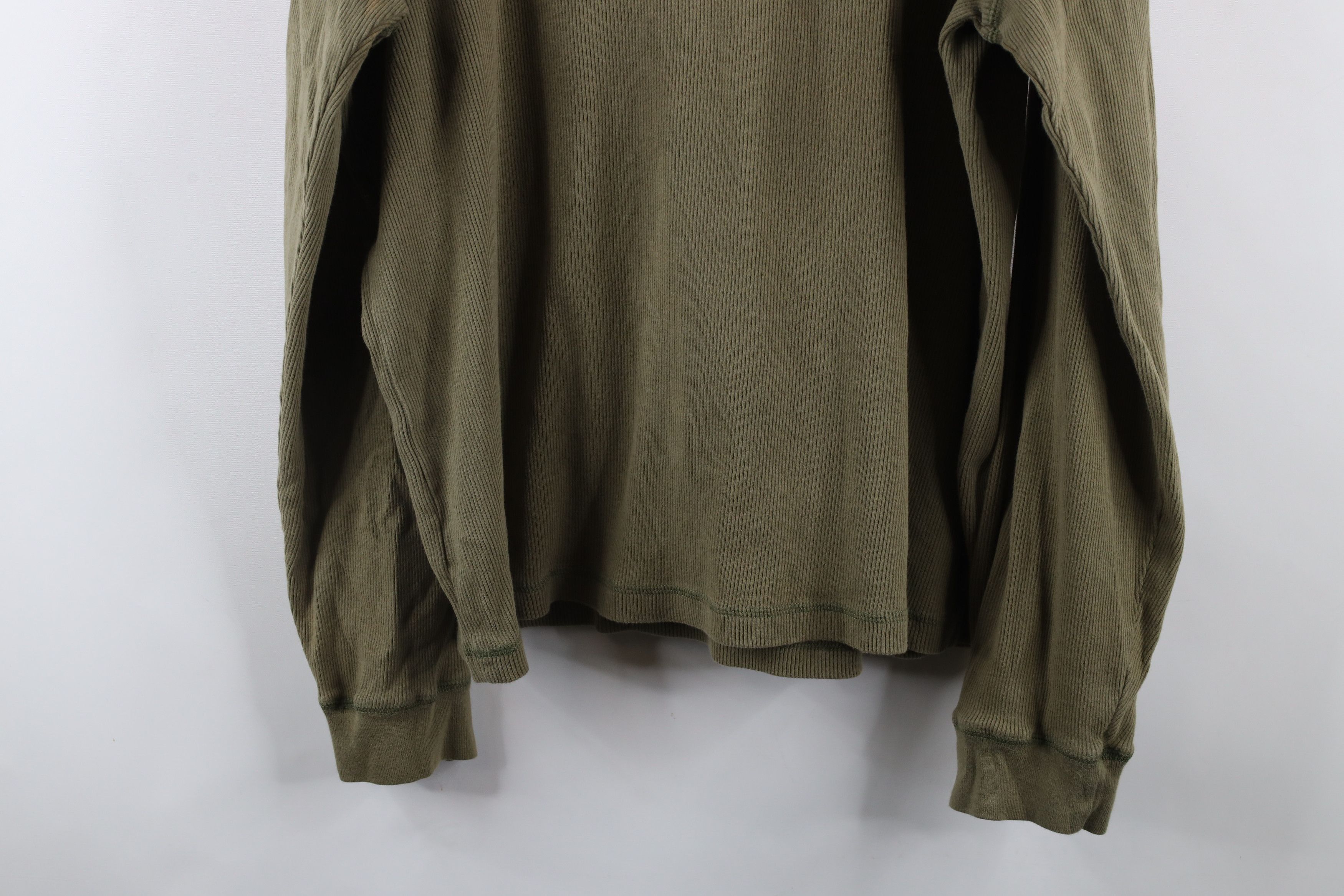 Vintage Vintage 90s Streetwear Blank Ribbed Knit Henley T-shirt Size US L / EU 52-54 / 3 - 8 Thumbnail