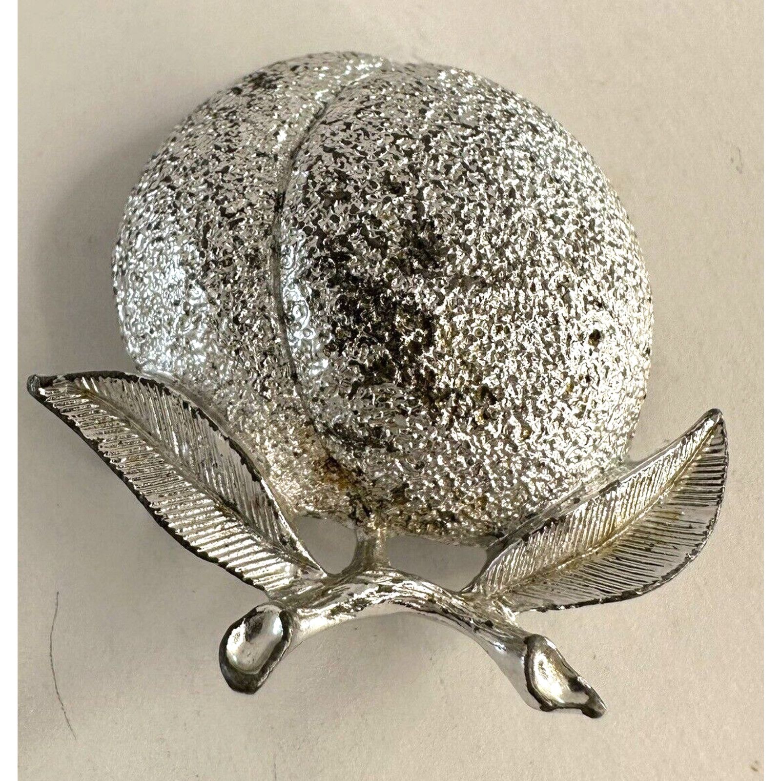 Vintage Sarah Coventry Vintage Signed Peach Brooch Pin Silver Tone Size ONE SIZE - 3 Thumbnail