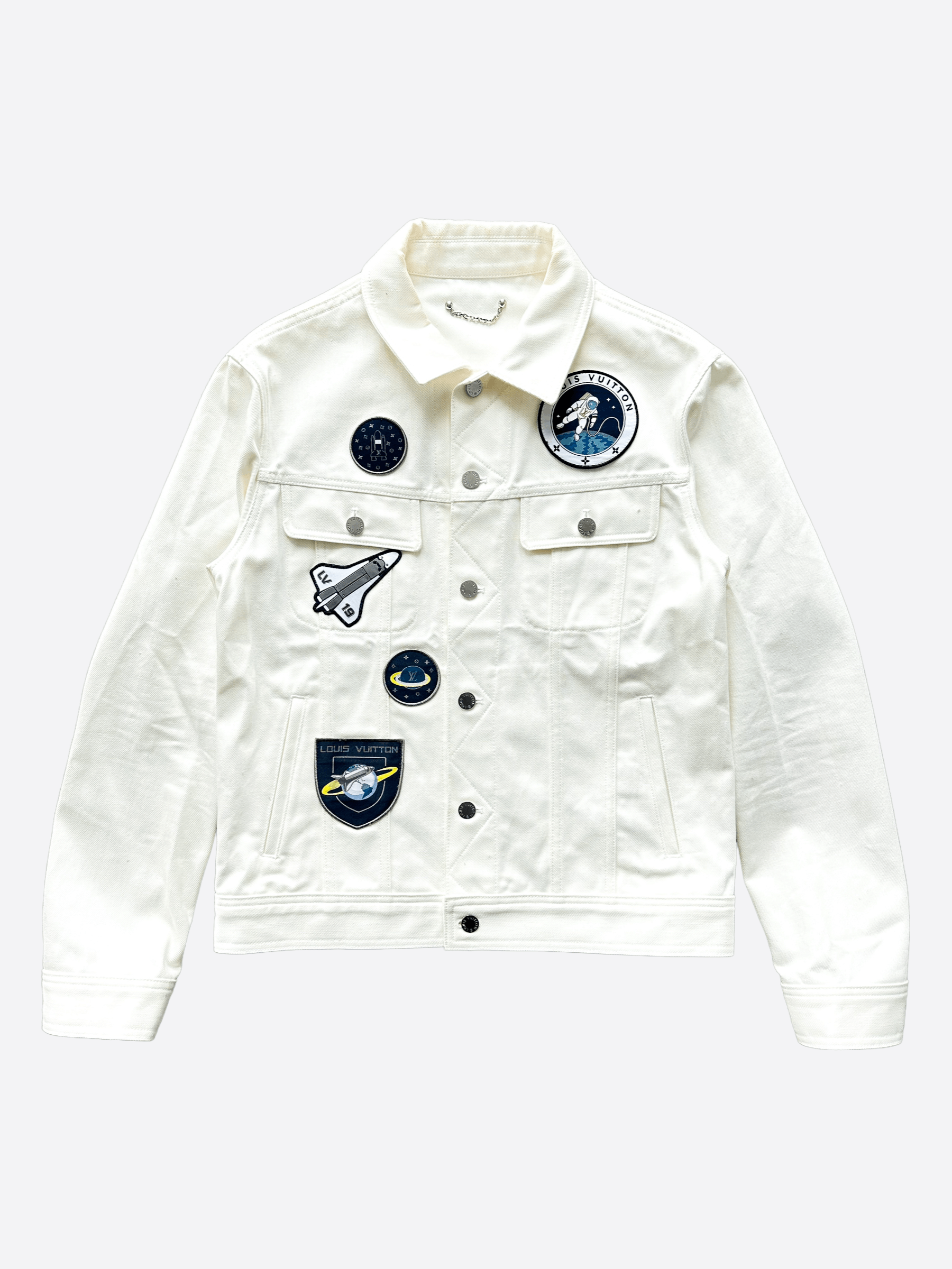 Louis Vuitton Louis Vuitton White Space Applique Denim Jacket Size US S / EU 44-46 / 1 - 1 Thumbnail