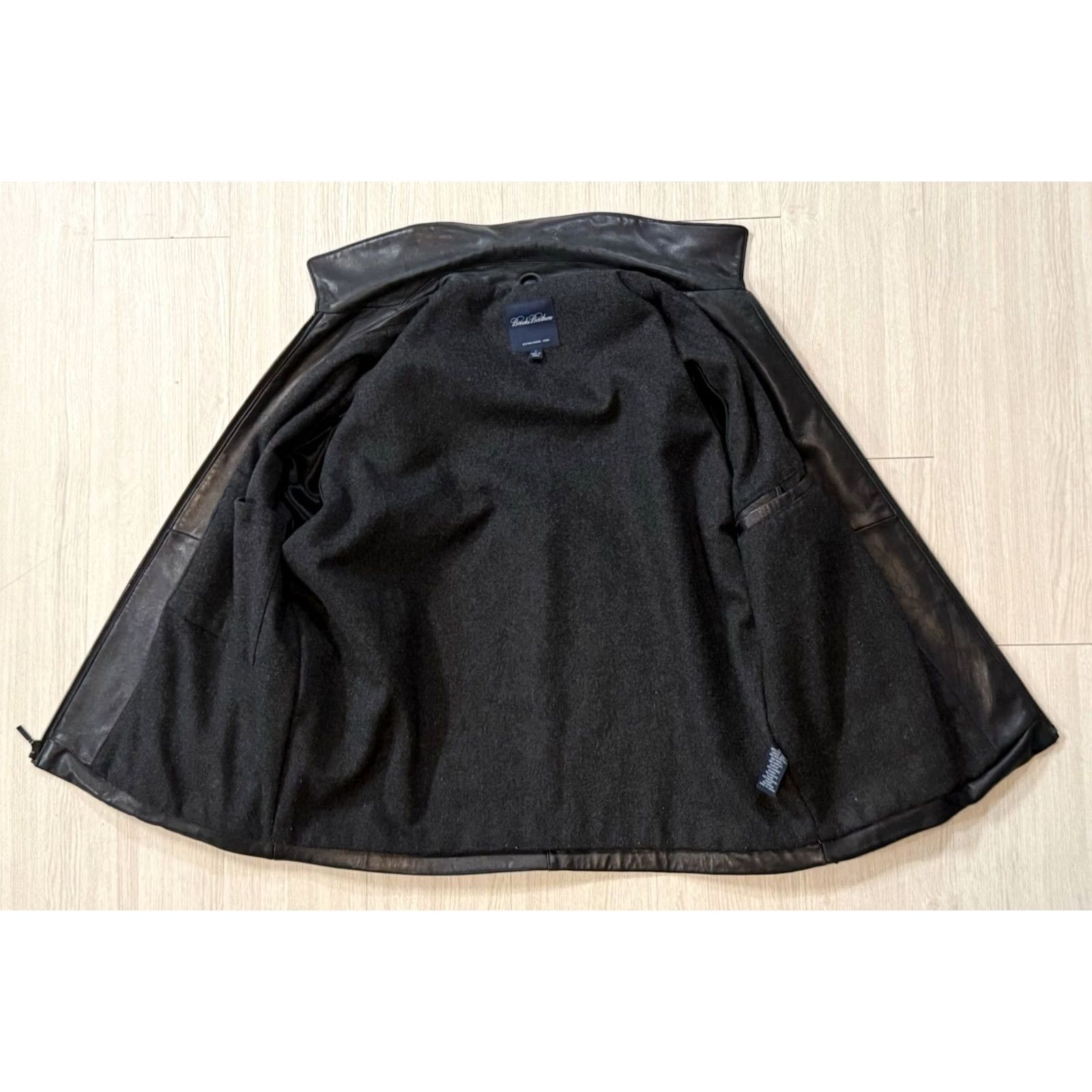 Brooks Brothers Brooks Brothers Bomber Jacket M Leather Wool Lined Black Zip Mens Casual Size US M / EU 48-50 / 2 - 4 Thumbnail