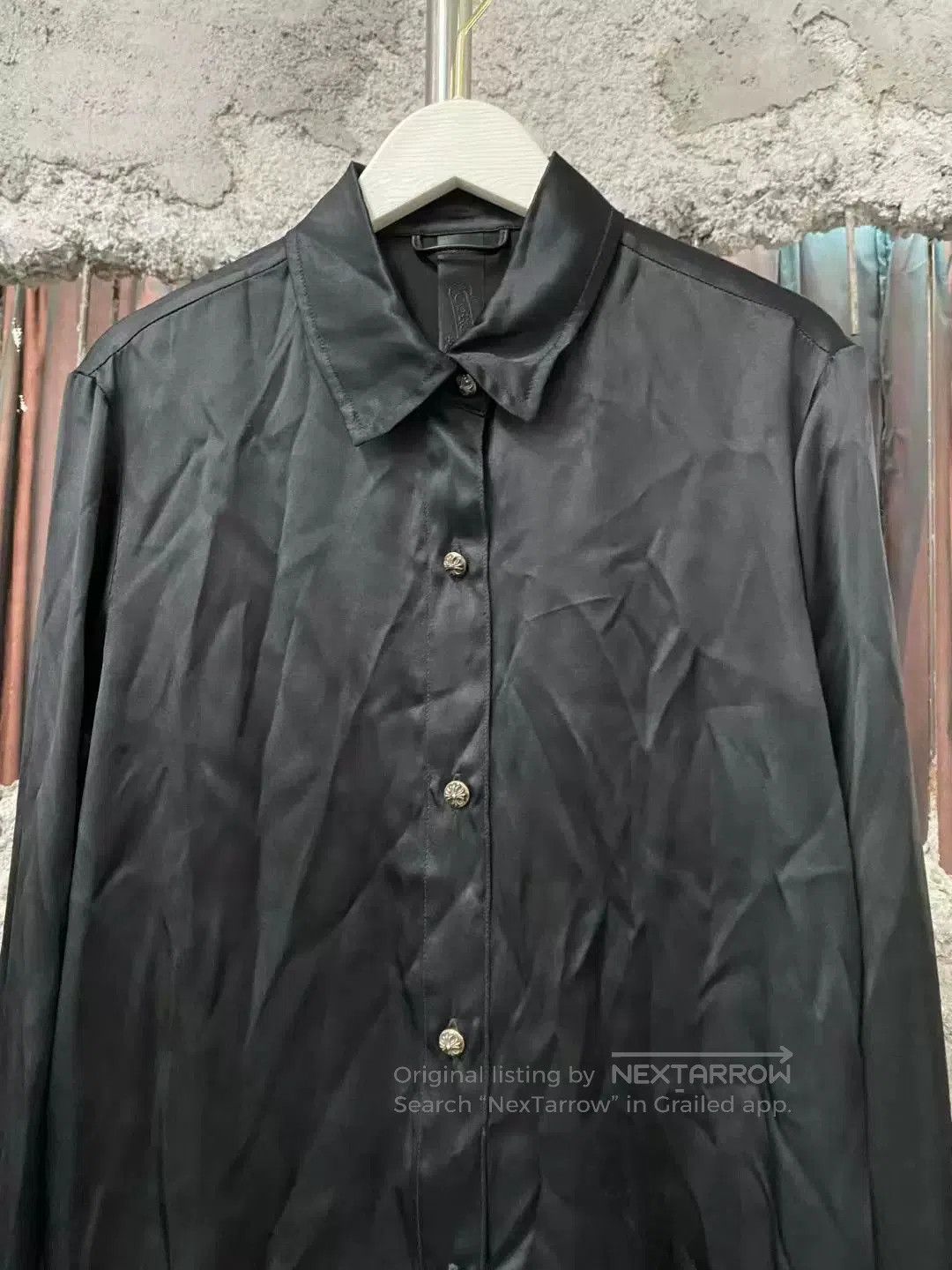 Chrome Hearts black silk shirt by Chrome Hearts. Size US XS / EU 42 / 0 - 3 Thumbnail