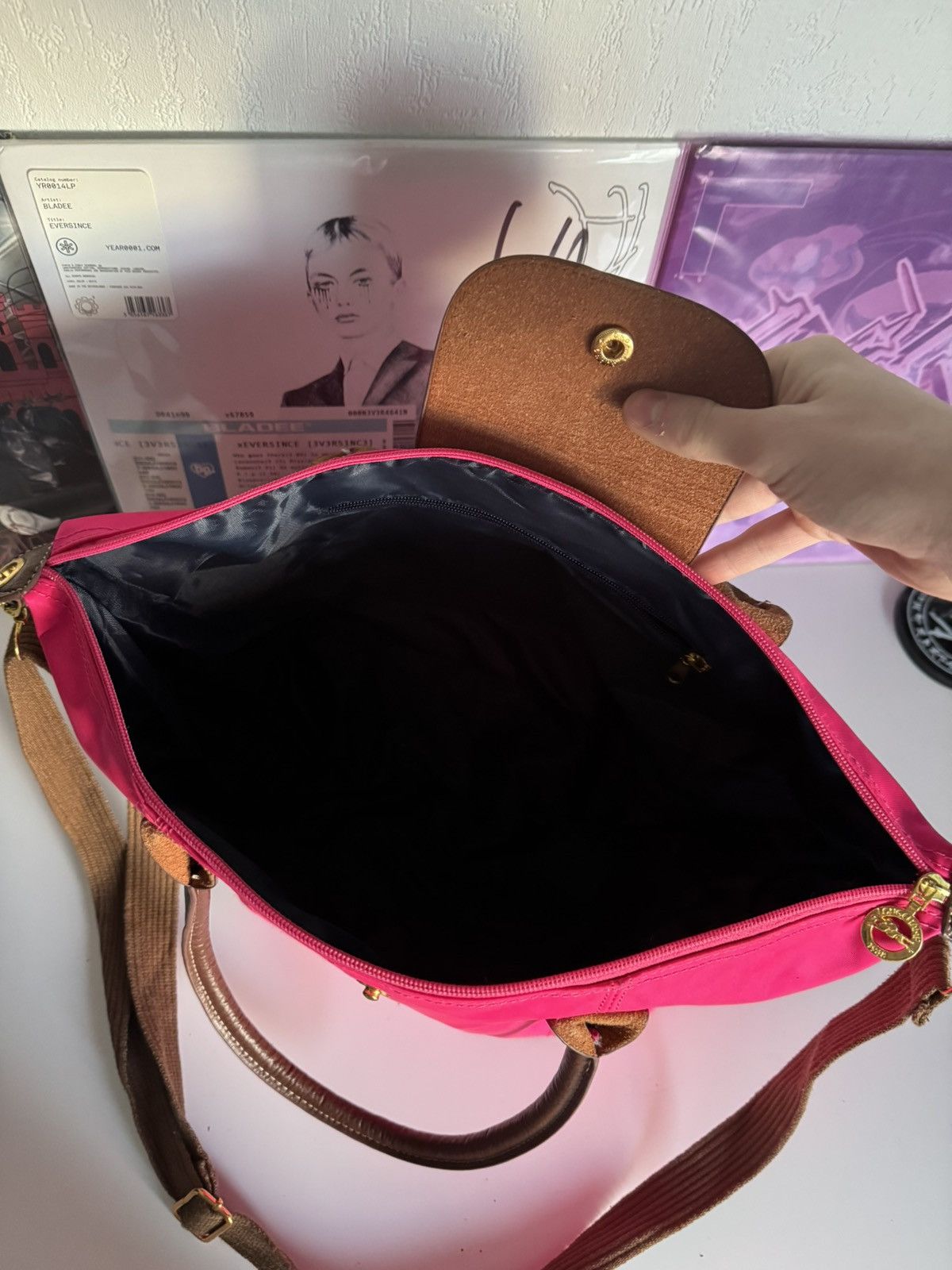 Longchamp Longchamp Le Pilage Pink Bag Archive Luxury Designer Size ONE SIZE - 14 Thumbnail