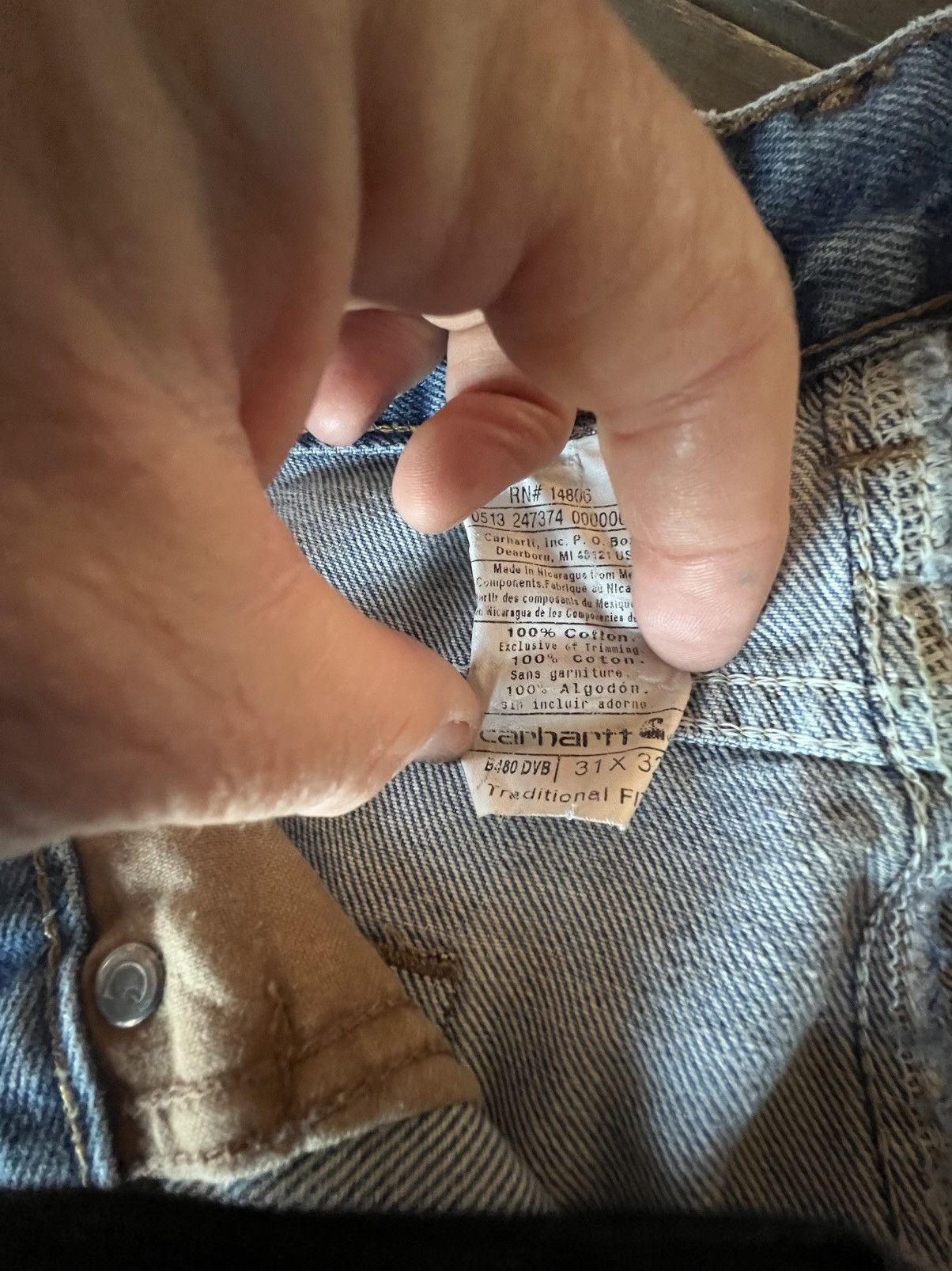 Carhartt Perfectly worn in vintage light blue denim CARHARTT jeans Size US 31 - 7 Thumbnail