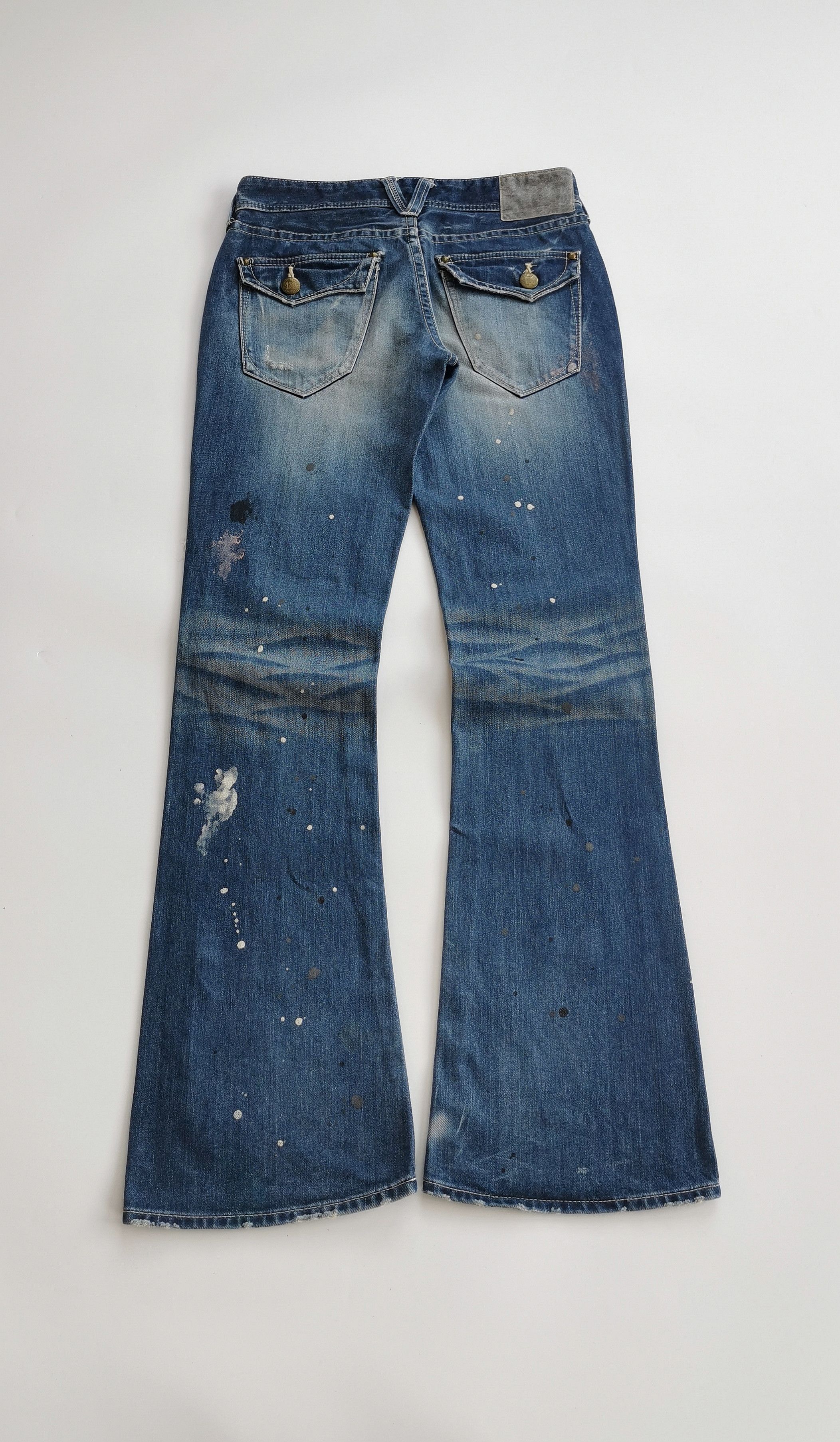Vanquish Vanquish Gold Distressed Flare denim Size US 29 - 10 Thumbnail