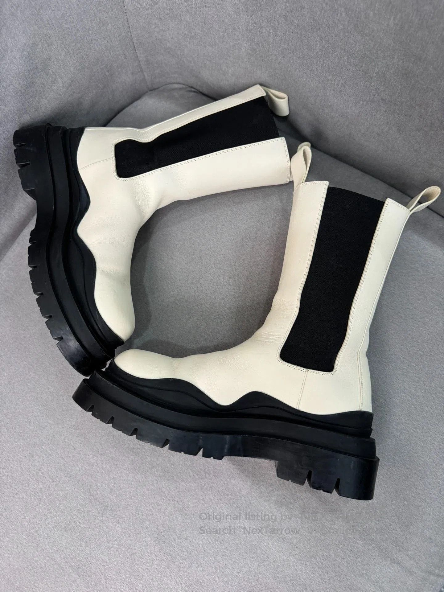 Bottega Veneta Bottega Veneta White Platform Chelsea Boots. Size US 8 / IT 38 - 4 Thumbnail