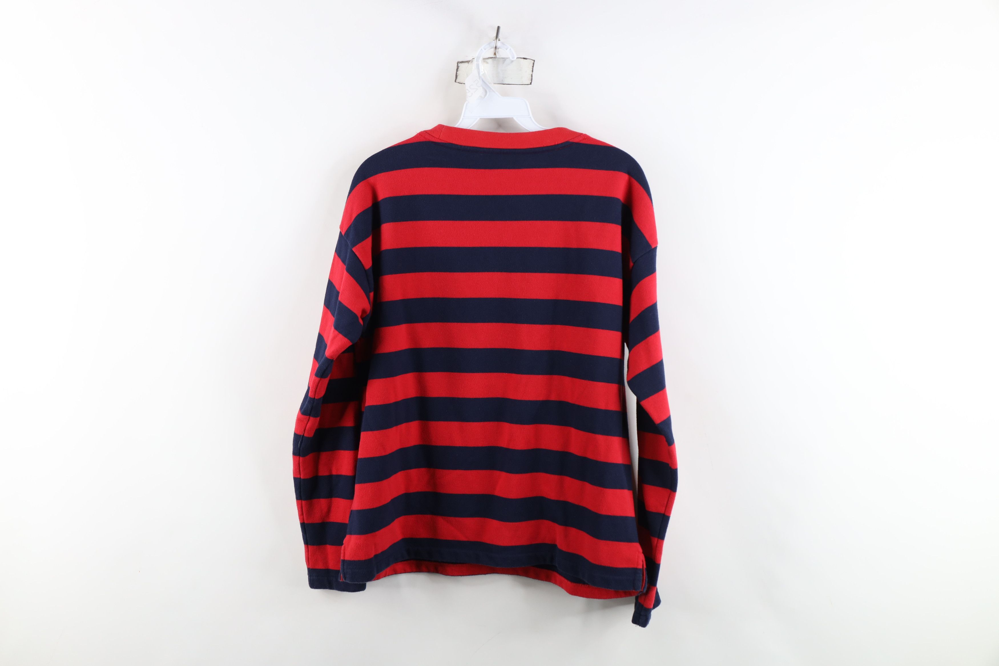 Ralph Lauren Vintage 90s Ralph Lauren Spell Out Striped Sweatshirt Red Size M / US 6-8 / IT 42-44 - 10 Thumbnail