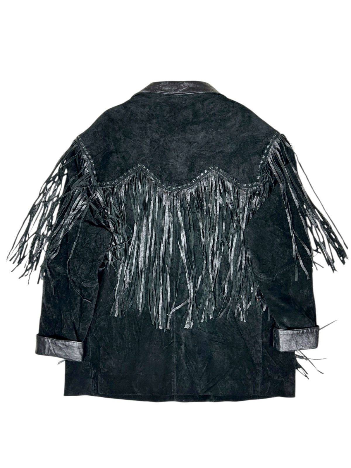 Genuine Leather Vintage Suede Leather Fringe coat jacket western le ranch Size US XL / EU 56 / 4 - 2 Thumbnail