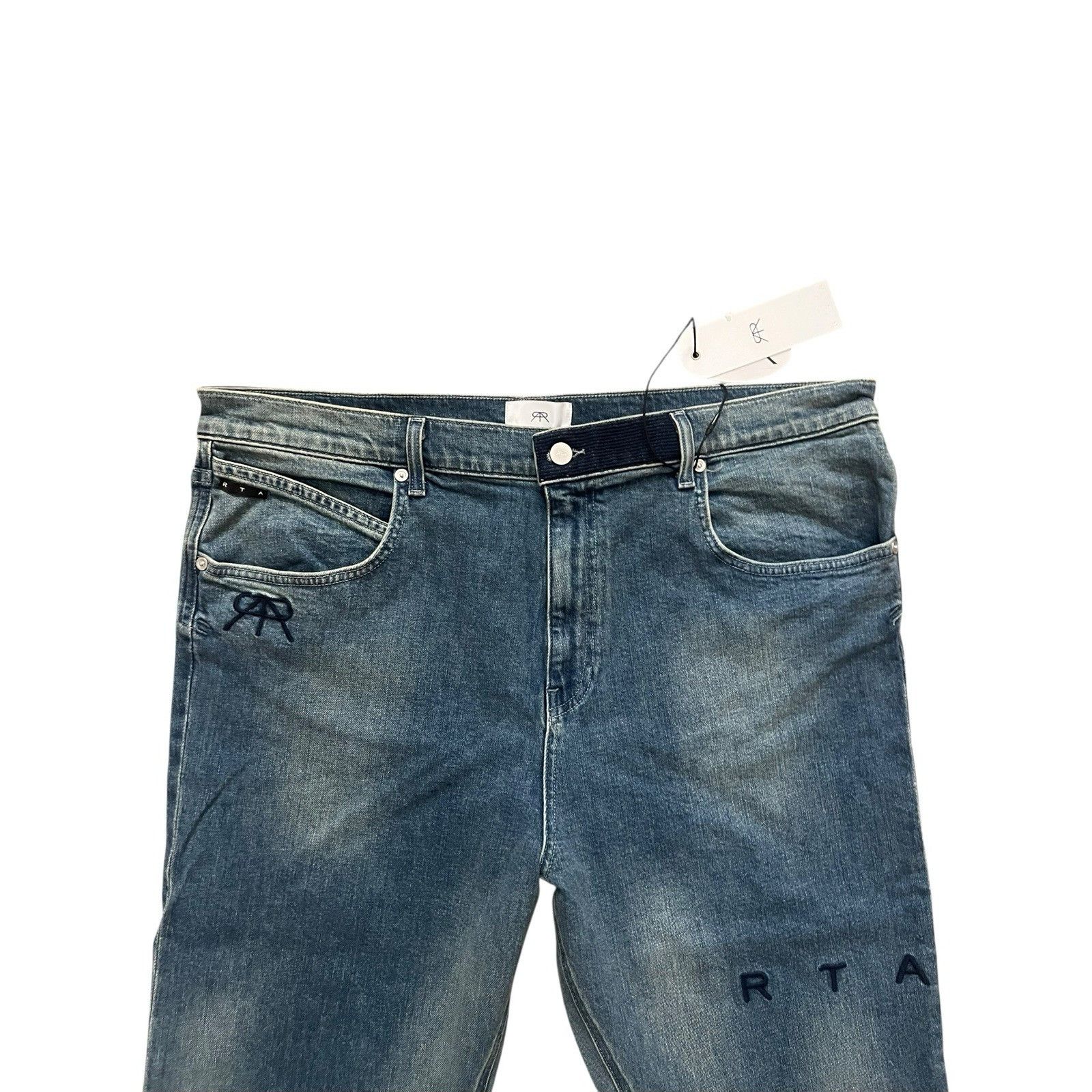 Rta RtA Mens Logo High Rise Slim Fit Blue Jeans Size 40/32 Size US 40 / EU 56 - 2 Thumbnail