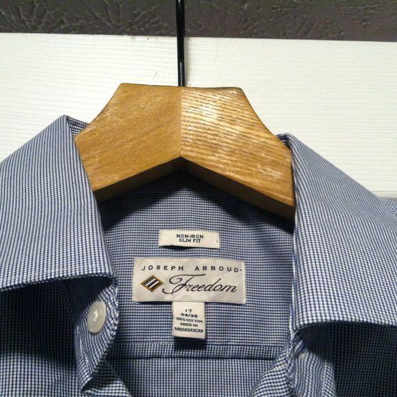 Joseph Abboud JOSEPH ABBOUD MEN'S BLUE 100%COTTON DRESS SHIRT 17/34-35 Size US XL / EU 56 / 4 - 6 Thumbnail