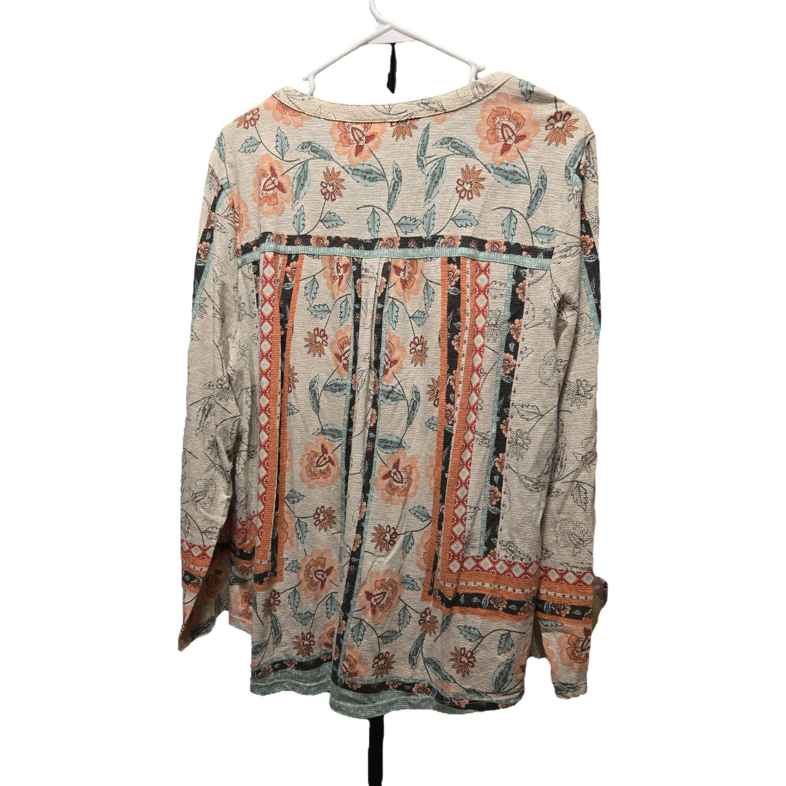 Style & Co Style & Co Woman 2X Boho Floral Button Front Top Ladder Lace Size XXL / US 16-18 / IT 52-54 - 7 Thumbnail