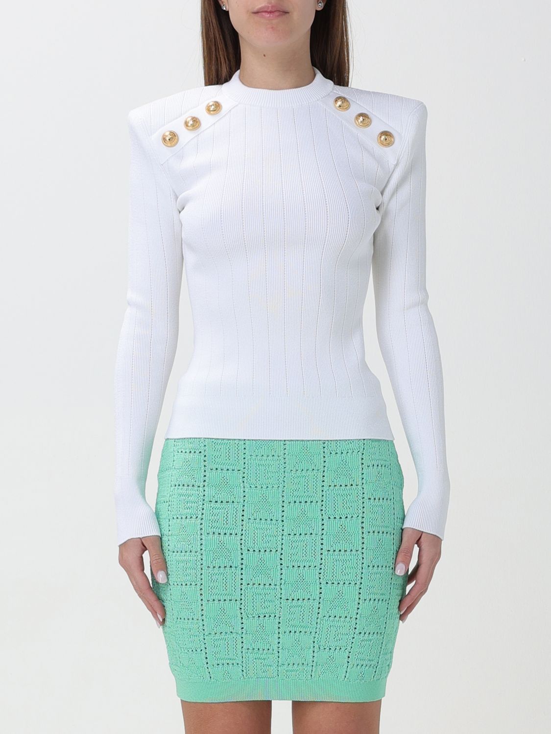 image of Balmain Sweater Woman White, Women's (Size XS)