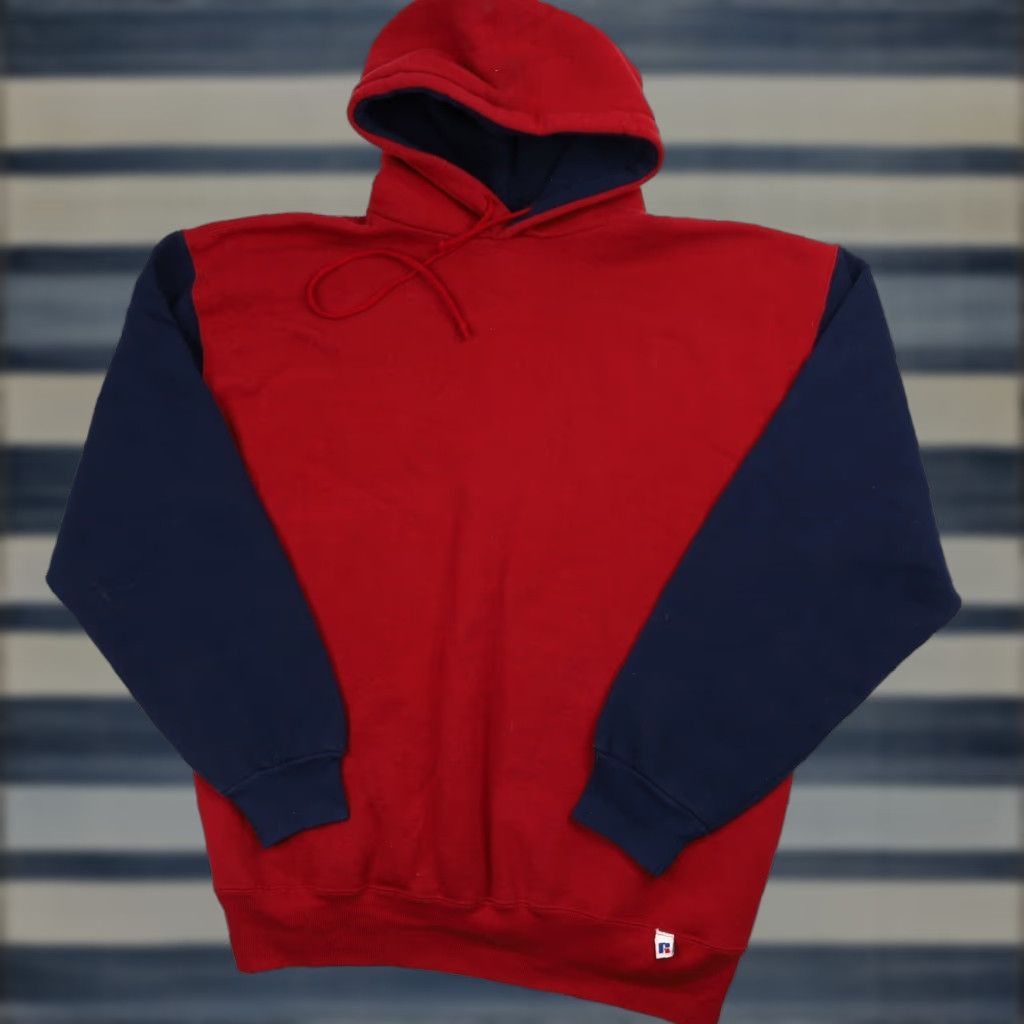 Russell Athletic VINTAGE Russell Athletic Hoodies Mens XL 2 Tone Red Size US XL / EU 56 / 4 - 1 Thumbnail
