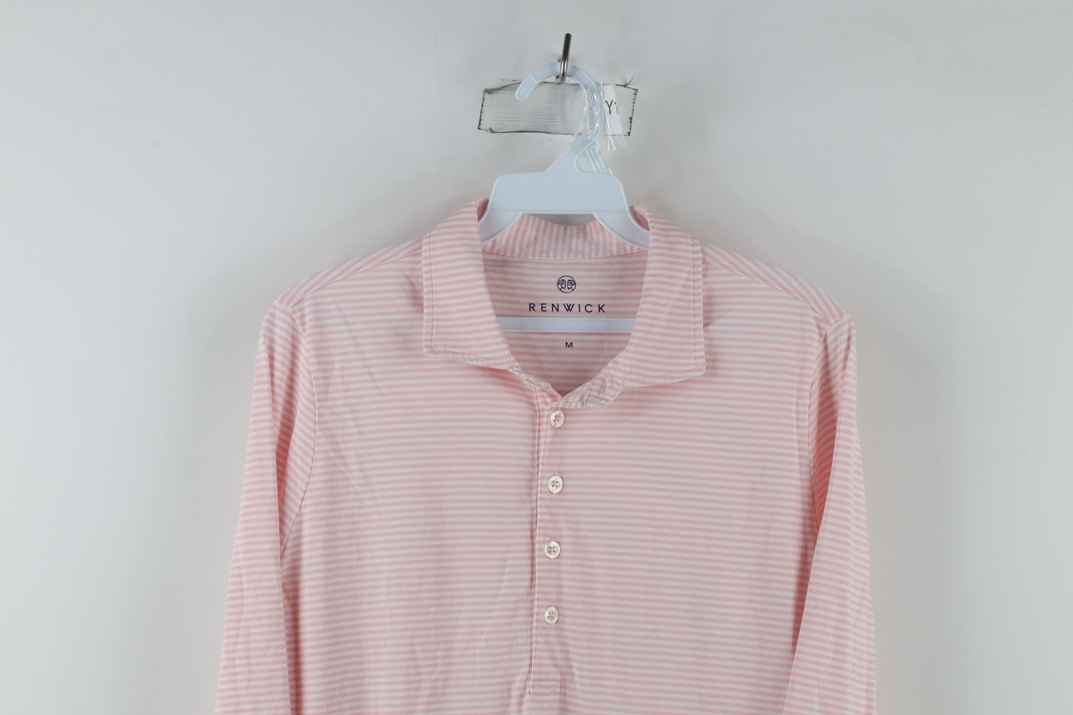 Vintage Renwick Golf Striped Collared Long Sleeve Polo Shirt Pink Size M / US 6-8 / IT 42-44 - 2 Thumbnail