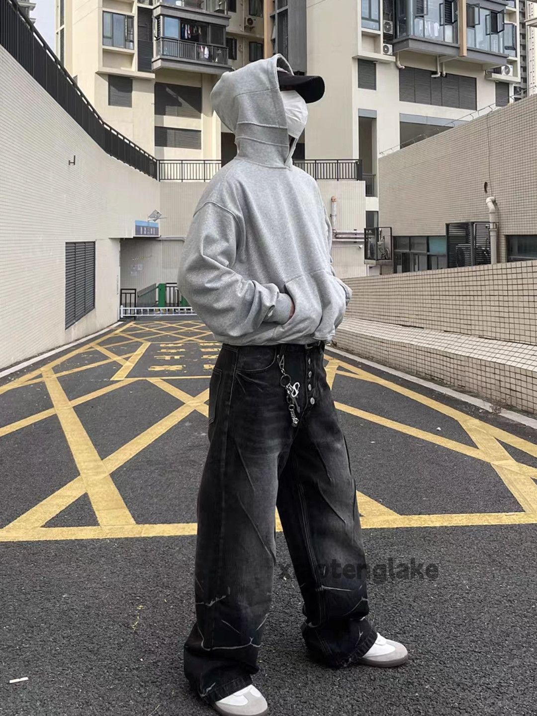 Jean Washed faded loose baggy skate hiphop jeans Size US 32 / EU 48 - 4 Thumbnail
