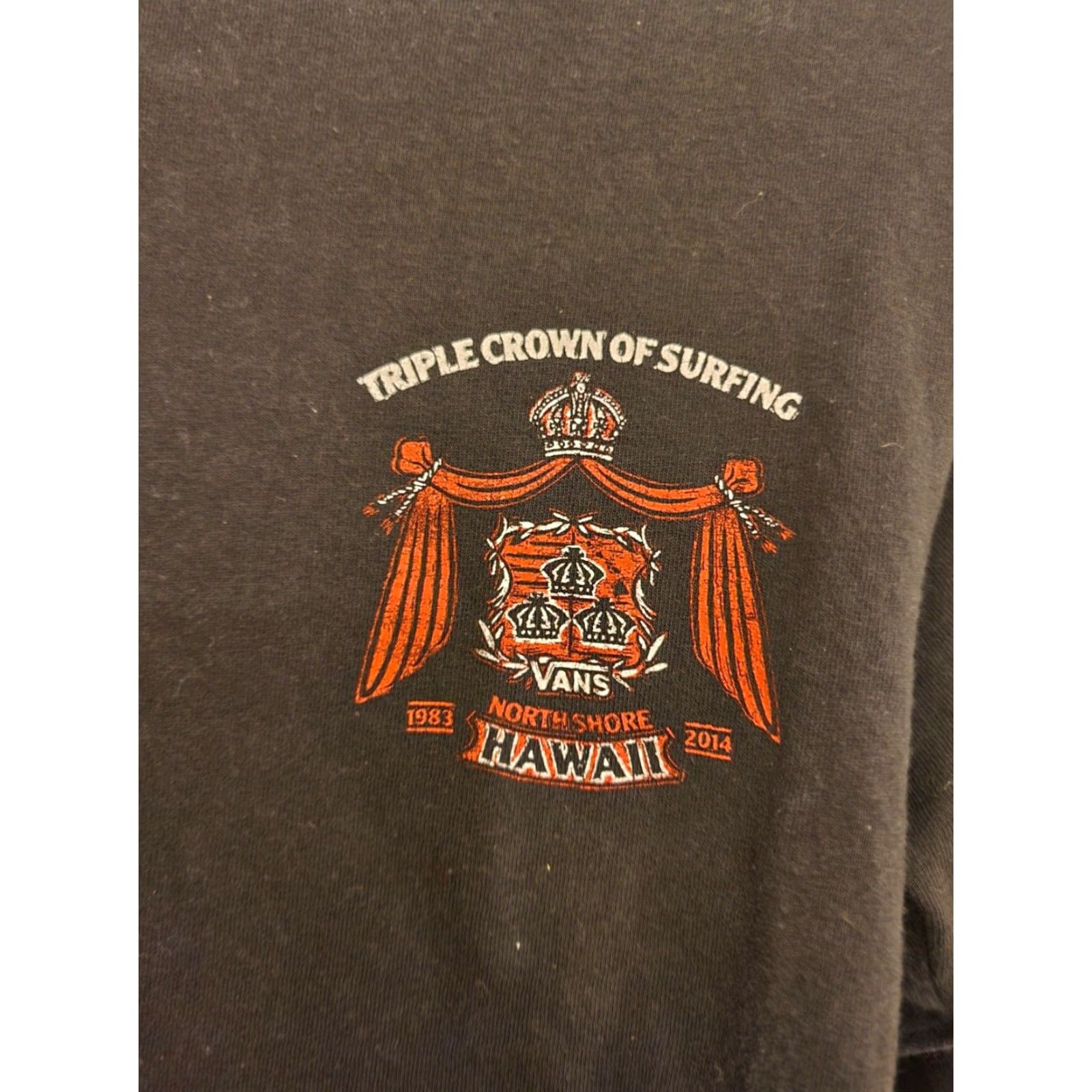 Vans Vans Mens S LS T Shirt Triple Crown of Surfing 2014 Hawaii Double Sided Distress Size US S / EU 44-46 / 1 - 3 Thumbnail