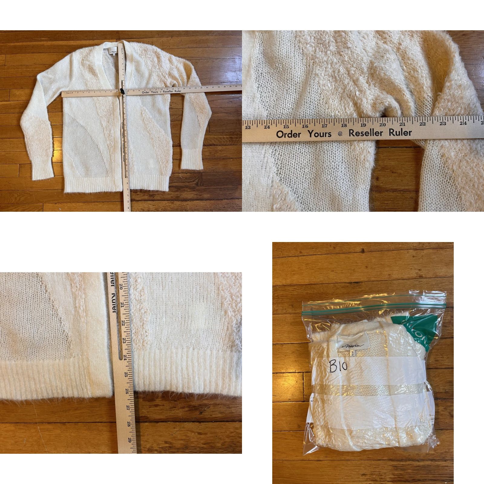 3.1 Phillip Lim 3.1 Phillip Lim Textured Cardigan Sweater Women’s Small S White Mohair Blend Cardigan Size S / US 4 / IT 40 - 8 Thumbnail