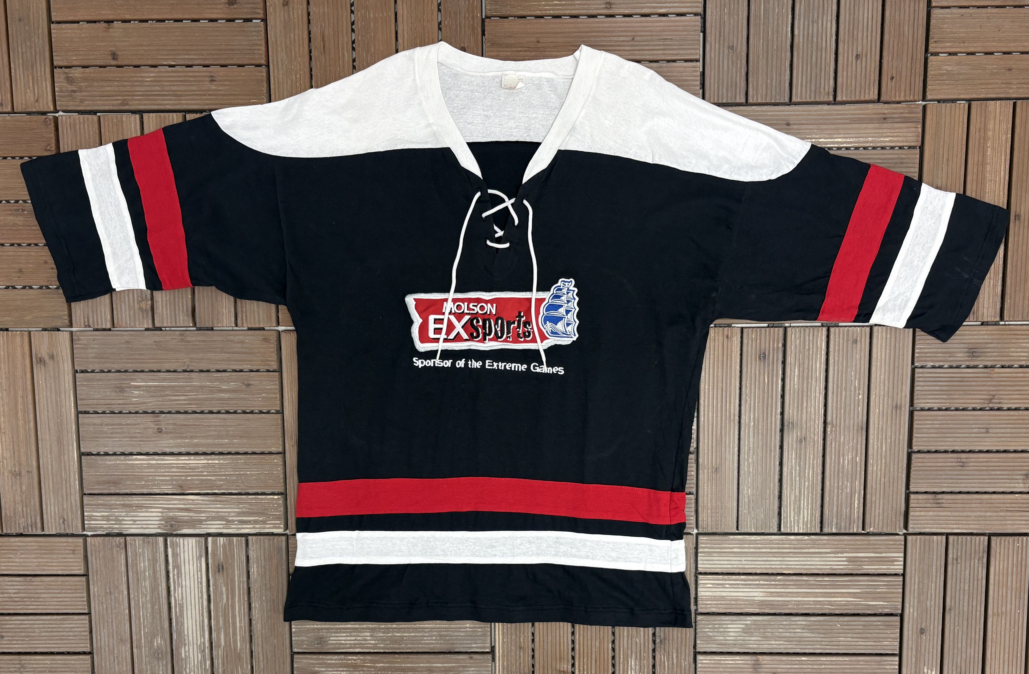 Vintage Molson Ex Sports Stitched Vintage Black 3/4 Sleeve Shirt Size US XXL / EU 58 / 5 - 4 Thumbnail