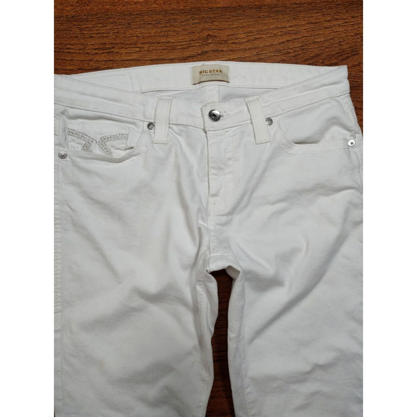 Denime BIG STAR Jeans Womens White Alex Skinny Denim 30 X 29 Slim Stretch 5-Pocket Classic Size 30" / US 8 / IT 44 - 4 Thumbnail