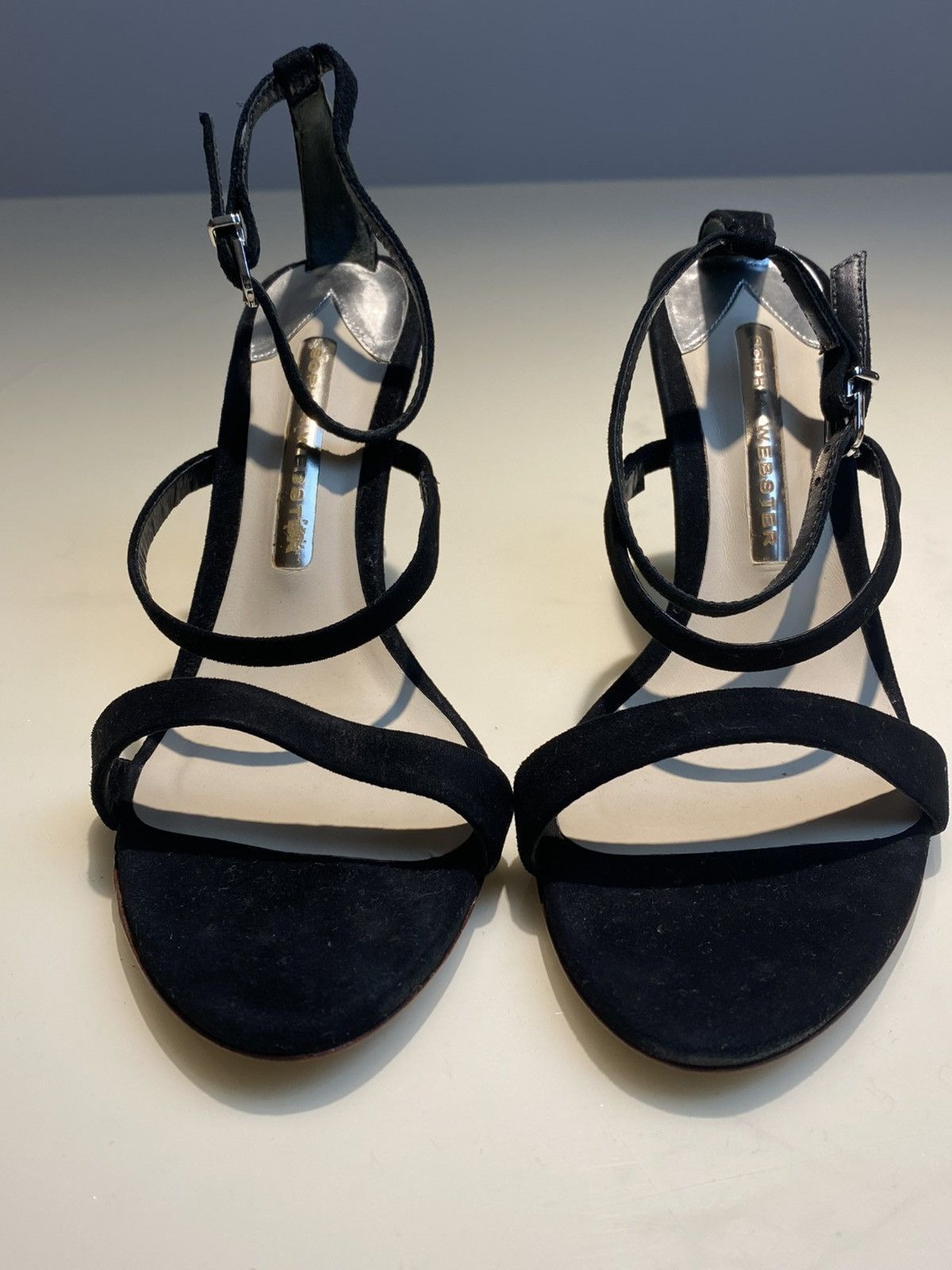 Sophia Webster Rosalind Crystal Black Satin Heels 36 Size US 5.5 / IT 35.5 - 3 Thumbnail
