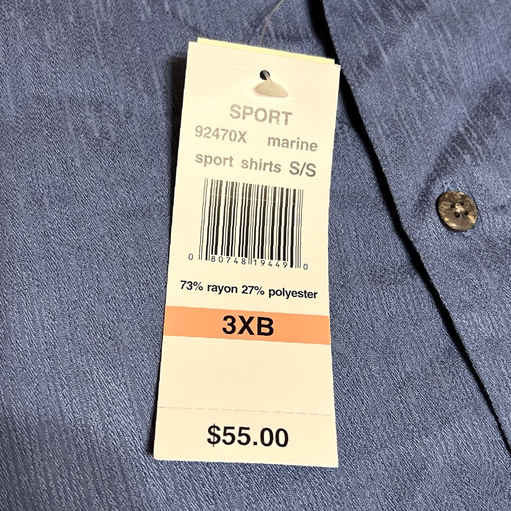 Vintage Campia Moda Casual Button Down Blue Men's 3XB Short Sleeve Big And Tall NWT Size US 39 - 8 Thumbnail