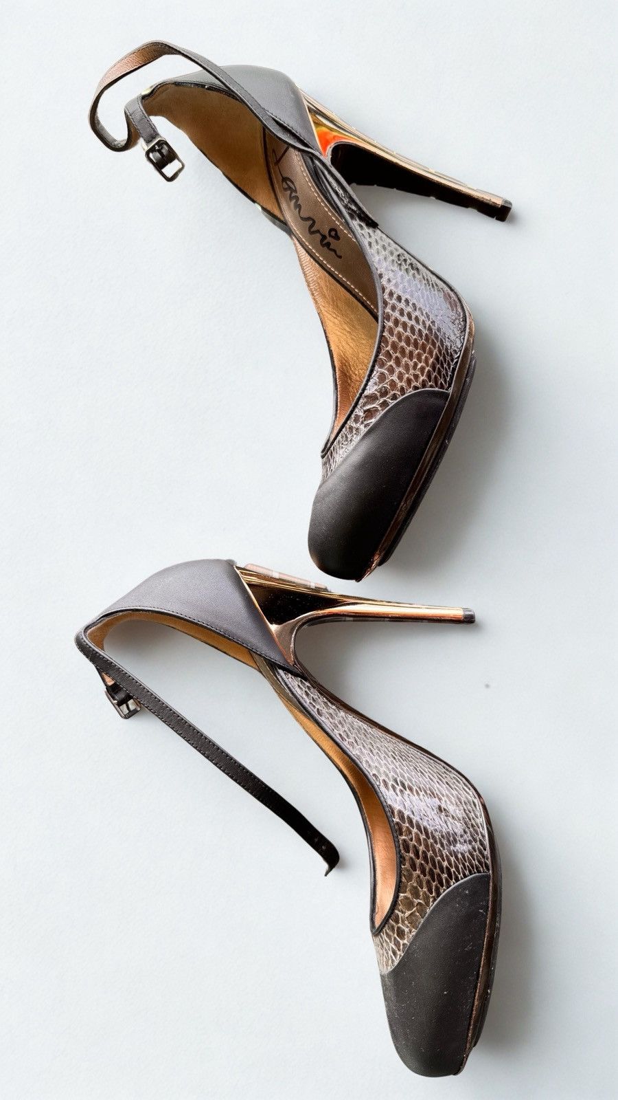 Lanvin Lanvin Vintage Gold Sculptural Heel Pumps EU38 UK5 Size US 8 / IT 38 - 5 Thumbnail