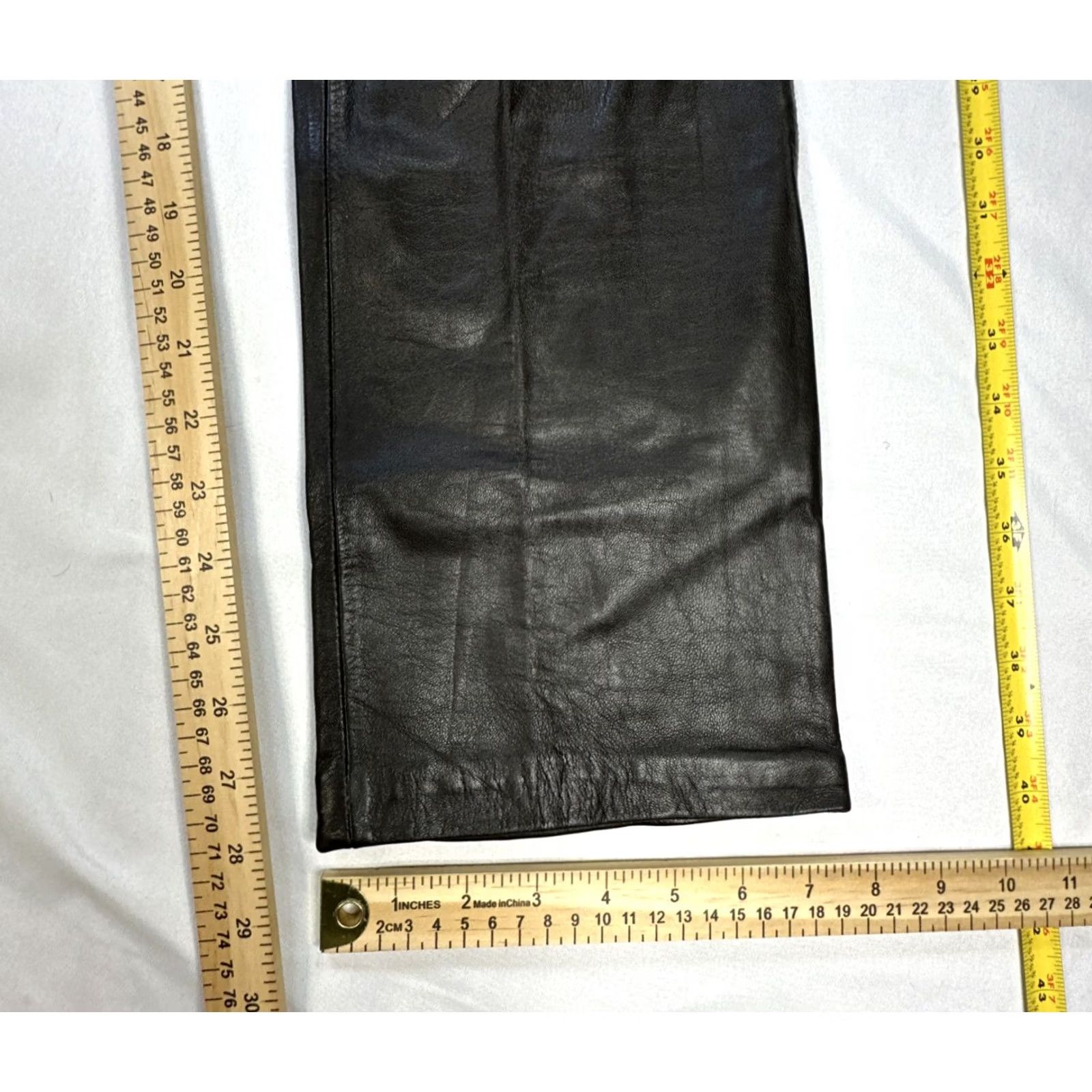 Vintage Rem Garson Women’s Pants Leather Brown Button Flat Front Size 8 Regular Size 30" / US 8 / IT 44 - 3 Thumbnail