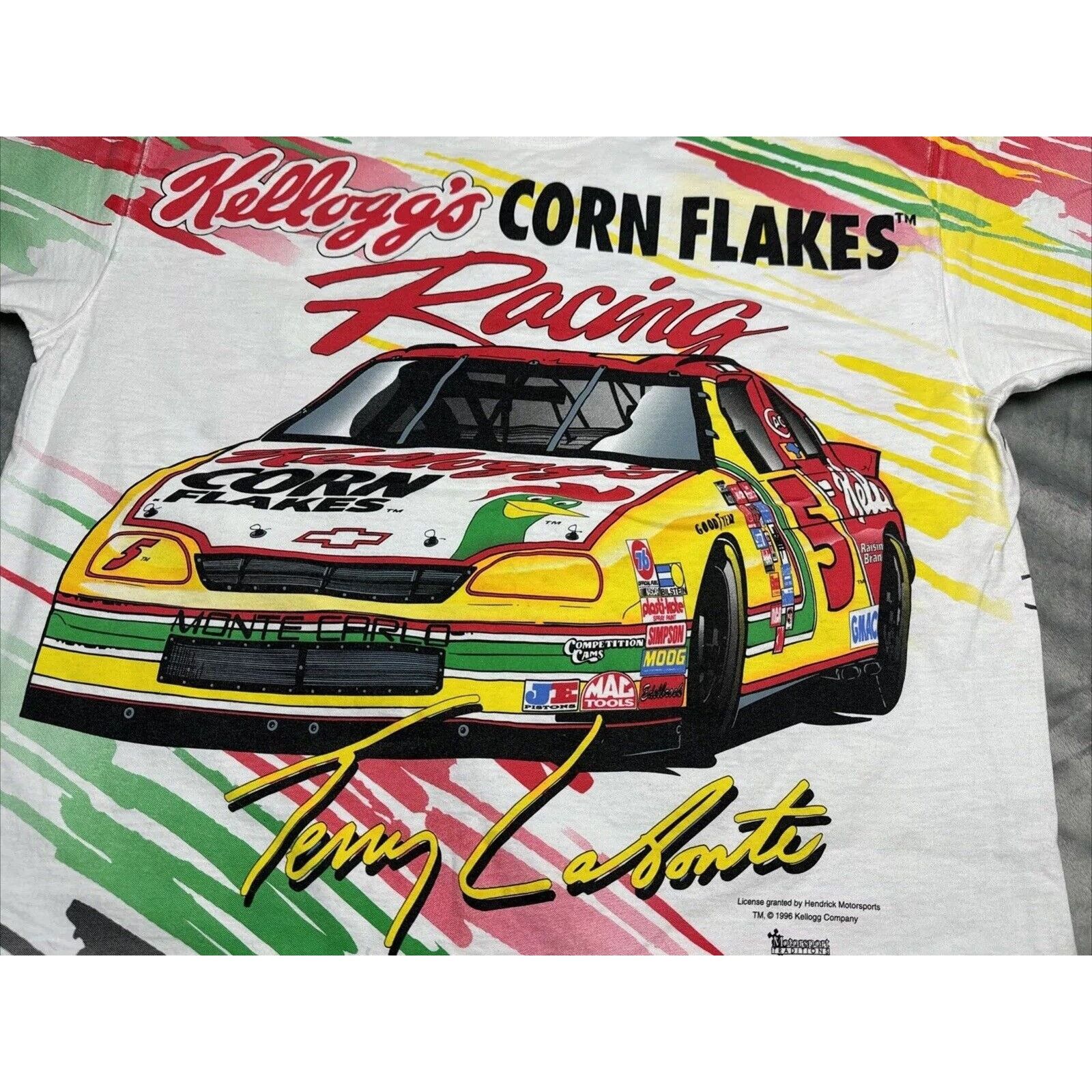 Fruit Of The Loom VTG 1996 Chase Mens XL NASCAR Terry Labonte Kelloggs AOP Size US XL / EU 56 / 4 - 21 Thumbnail