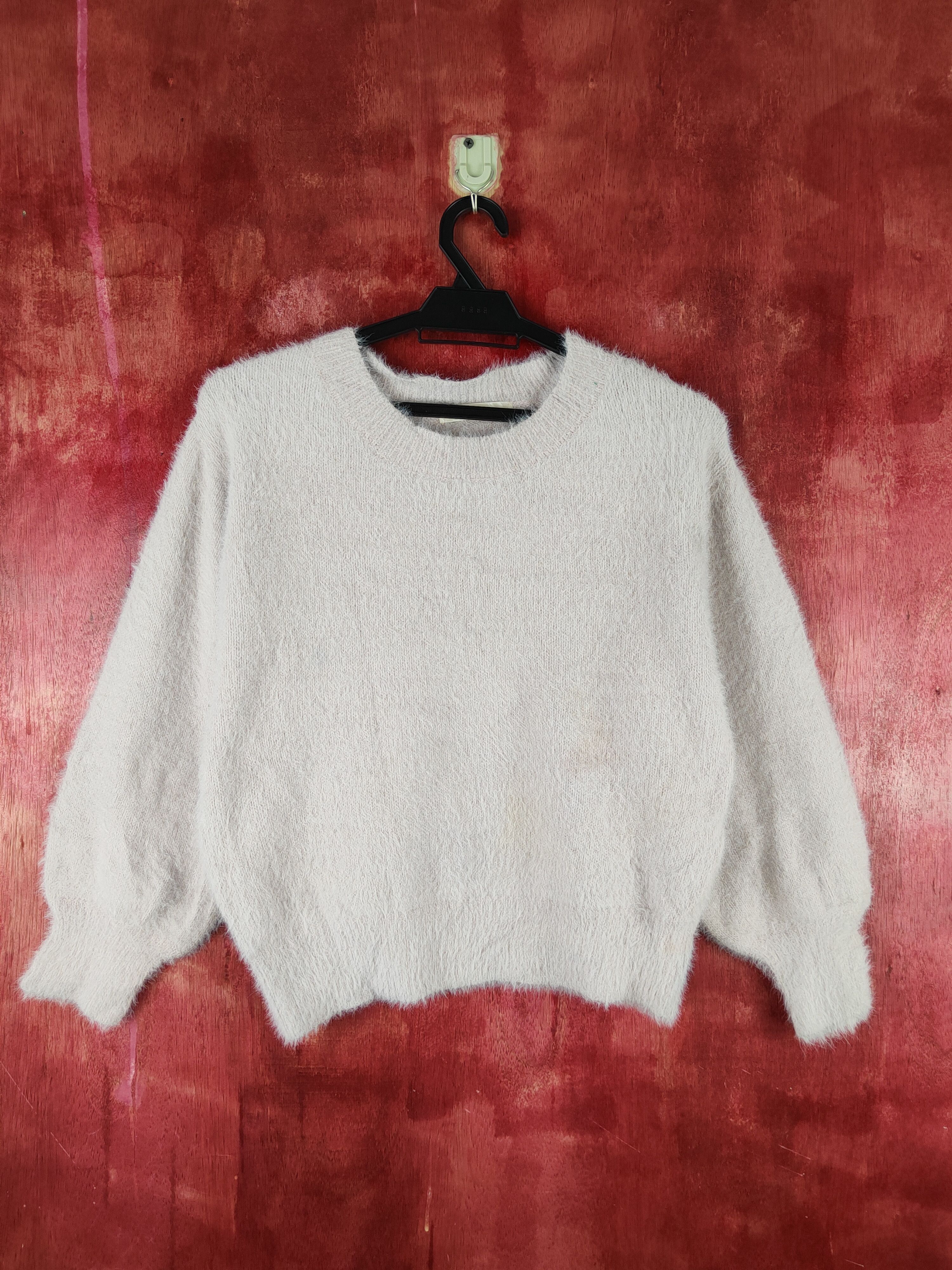 Majestic Legon Purple Shag Shaggy Fur Mohair Knitwear #S1970