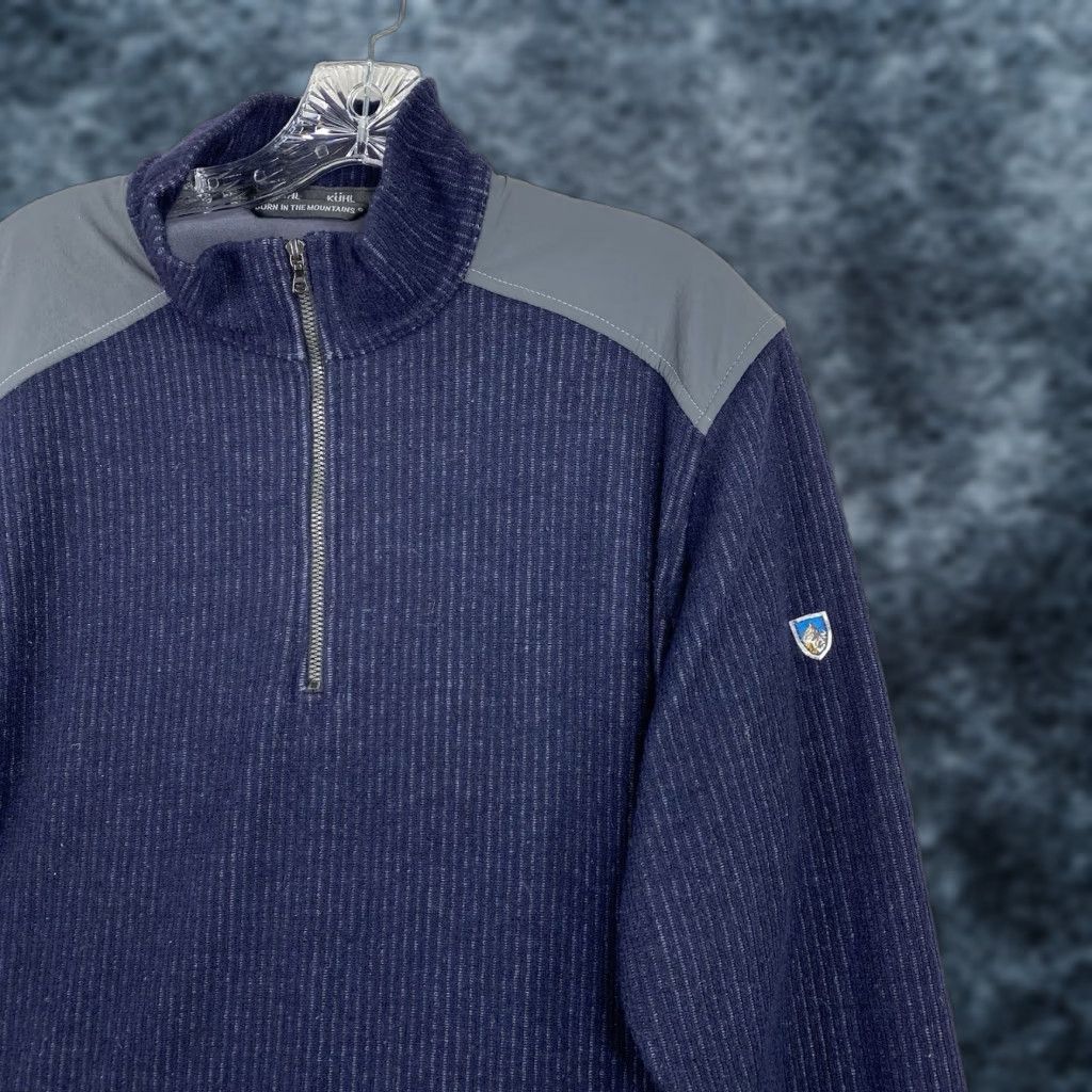 Vintage Kuhl Sweater Mens L Blue Chianti Fleece 1/4 Zip Wool Blend Pullover Hiking Size US L / EU 52-54 / 3 - 1 Thumbnail