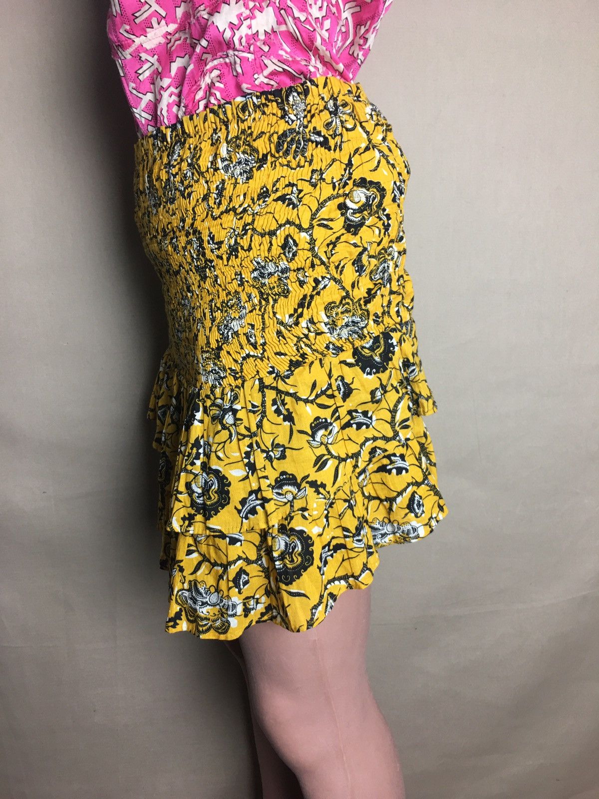 Isabel Marant × Isabel Marant Etoile Isabel Marant Etoile Floral Print Texture Yellow Skirt EU38 Size 27" / US 4 / IT 40 - 5 Thumbnail