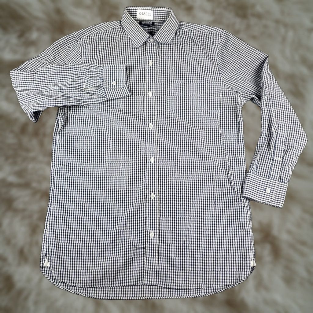 Bonobos Bonobos Dress Shirt Men Size 16 Blue Check Long Sleeve Button-Up Non-Iron Size 42R - 1 Thumbnail