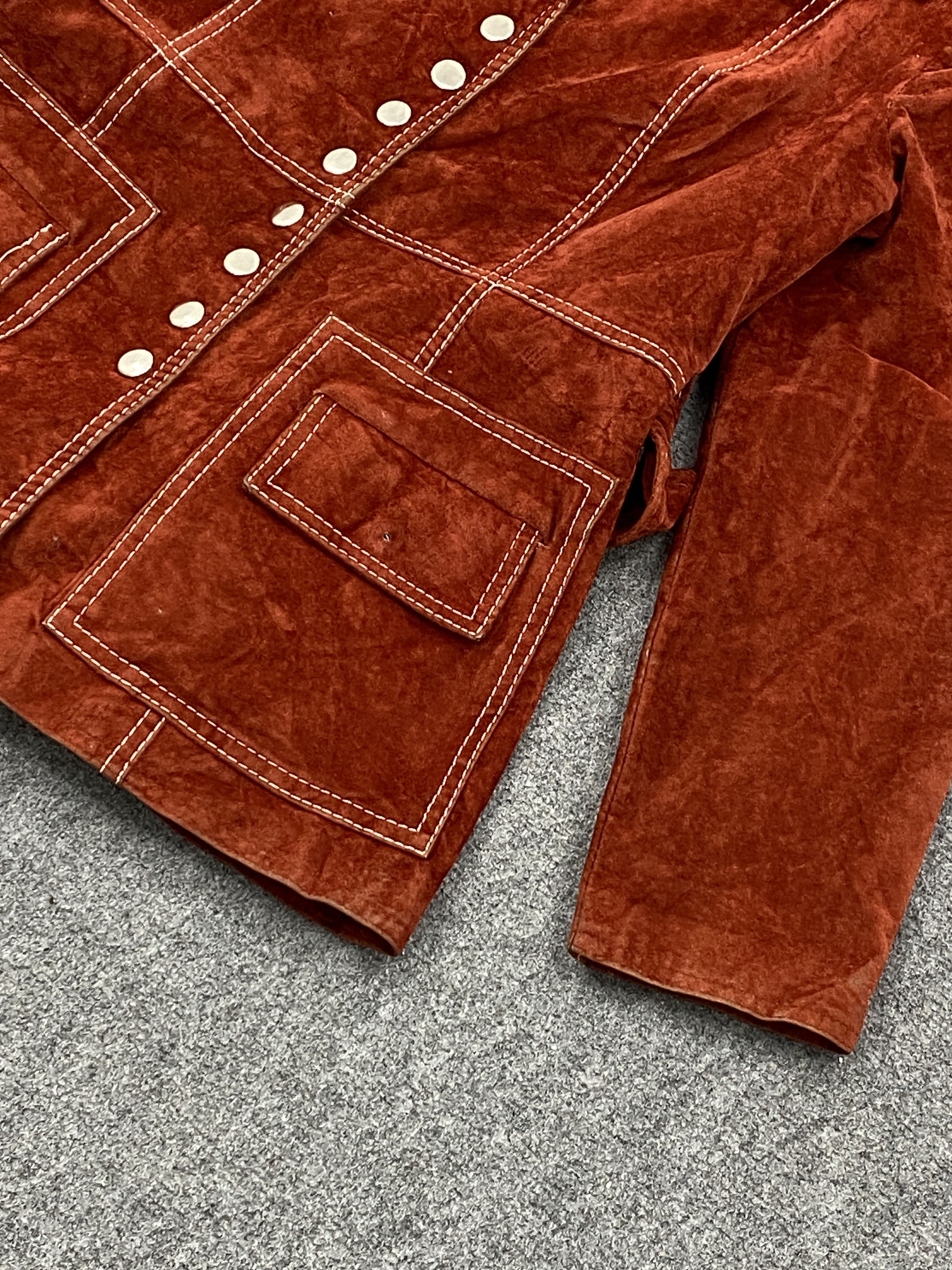 Vintage Vintage Suede Boho Hippie Festival Women Coat MJ0084Z Size XL / US 12-14 / IT 48-50 - 8 Thumbnail