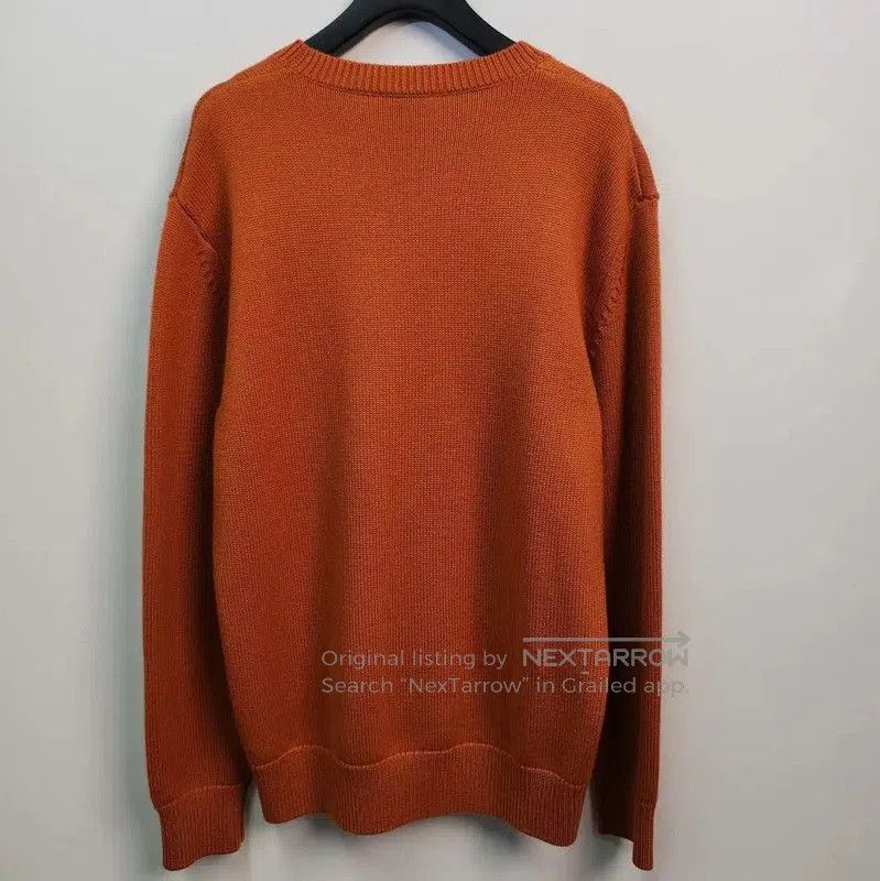 Burberry Burberry Orange Knit Sweater with Logo Design. Size M / US 6-8 / IT 42-44 - 2 Thumbnail