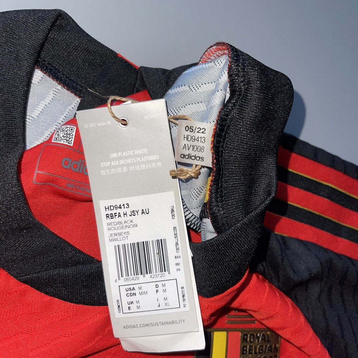 Nike × Vintage NWT BELGIUM ADIDAS 2022 WC FOOTBALL HOME JERSEY #10 HAZARD Size US M / EU 48-50 / 2 - 7 Thumbnail