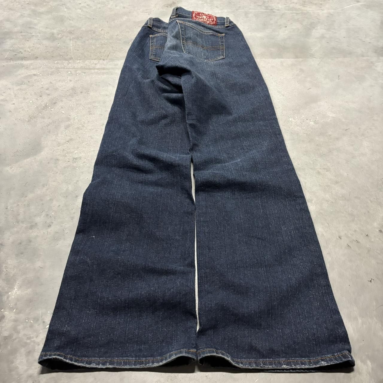 Japanese Brand × Vintage Crazy Vintage Y2K/2000s Grunge Dark Wash Bootcut Denim Jeans! Size US 31 - 4 Thumbnail