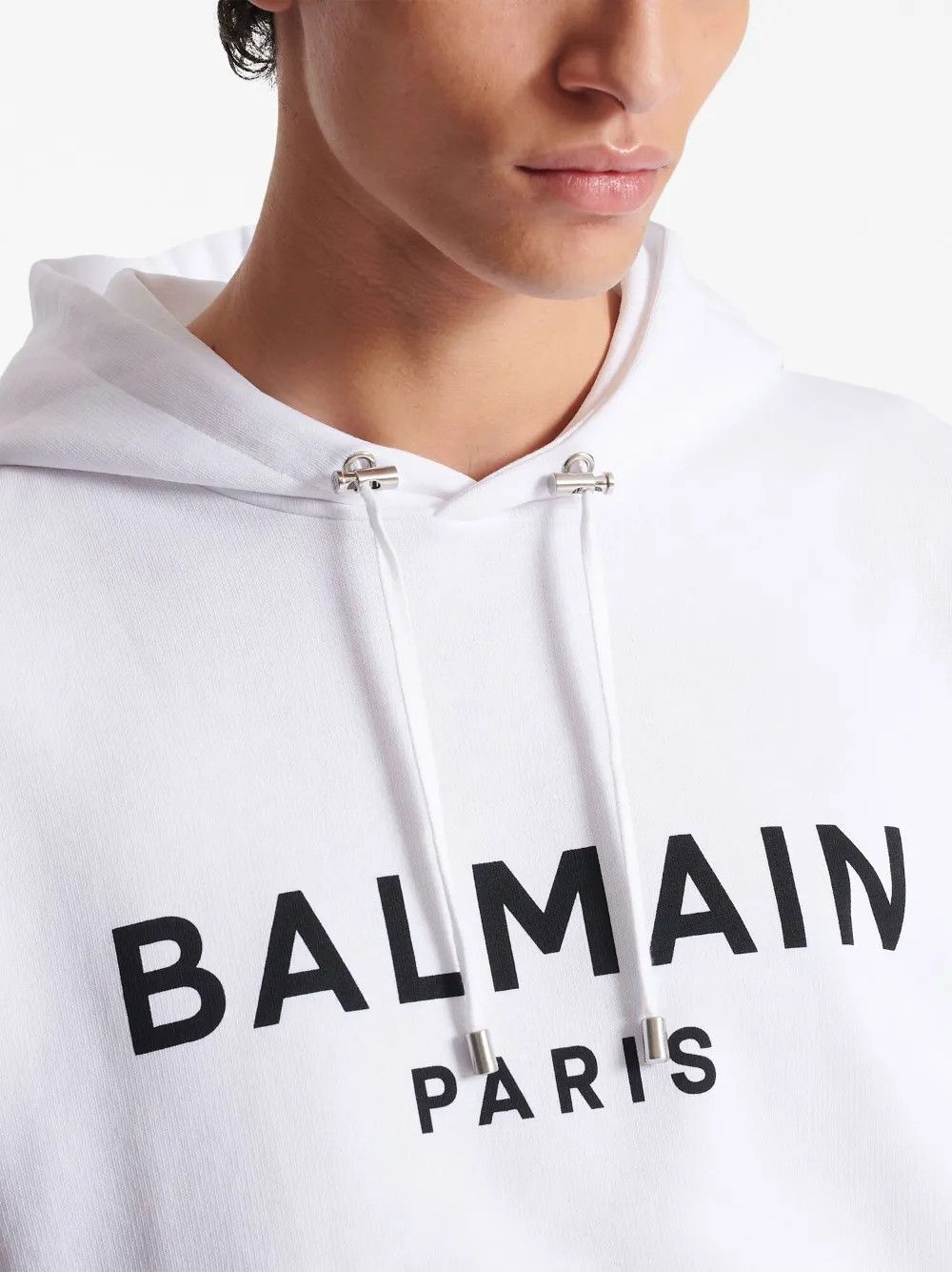 Balmain o1y0426 Logo Hoodie in White Size US XL / EU 56 / 4 - 6 Thumbnail