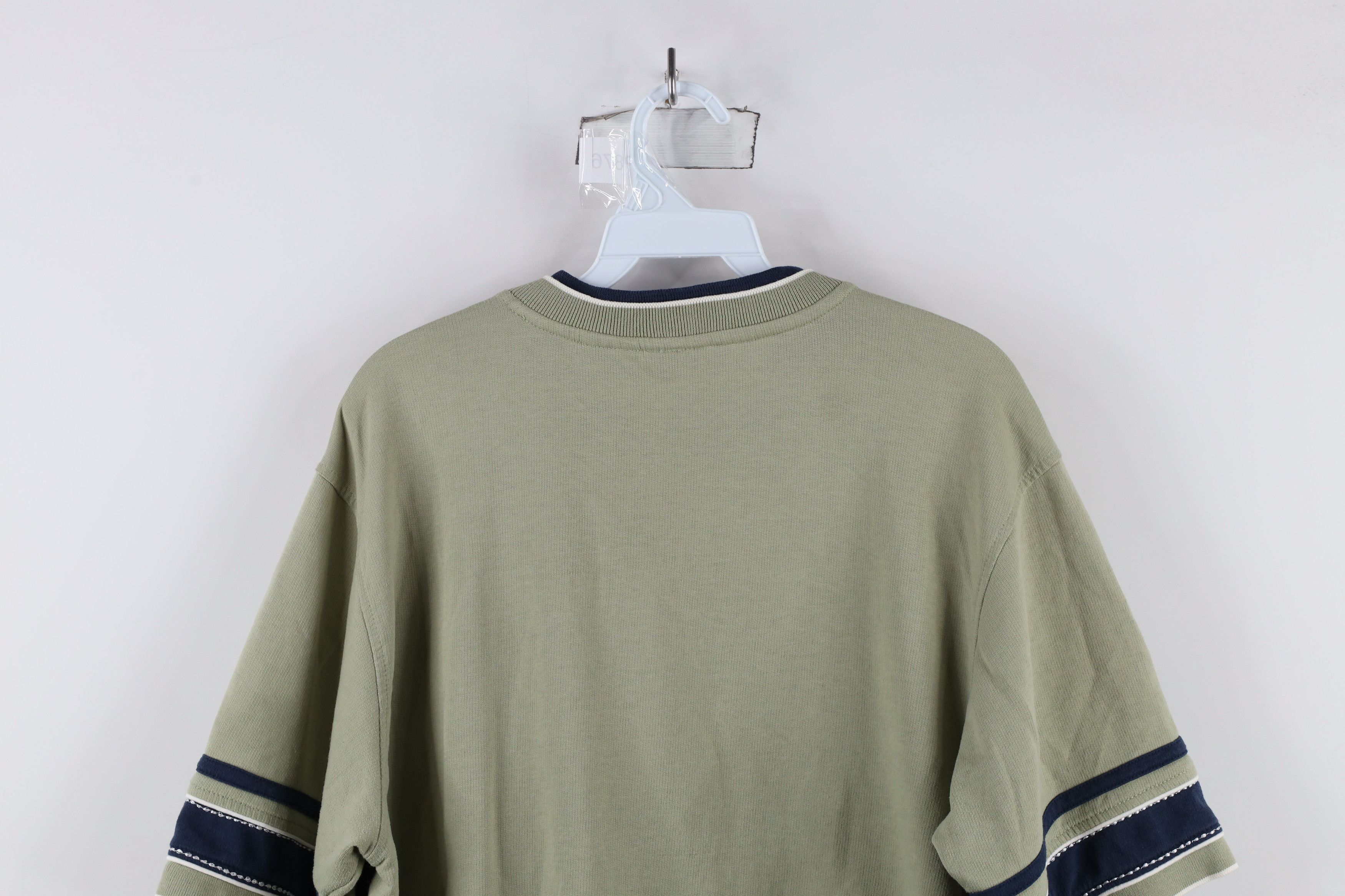Vintage Vintage 90s Streetwear Striped Pullover Henley T-Shirt Green Size US XL / EU 56 / 4 - 12 Thumbnail