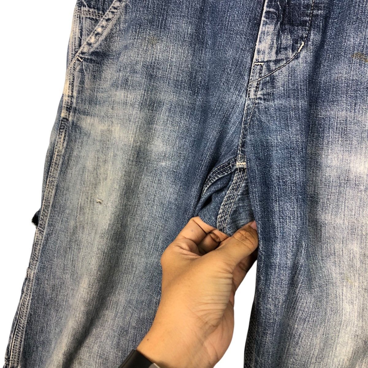Japanese Brand × Vintage 📌Vintage Carpenter Denim Pants Worker Denim & Dungaree 92's Size US 32 / EU 48 - 17 Thumbnail