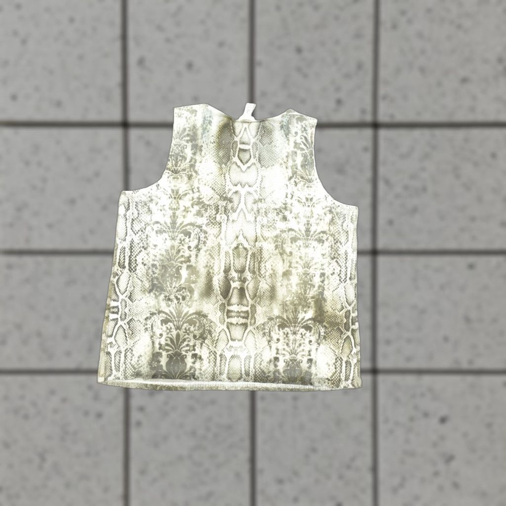 Vintage Chico's Women's Size 3 Snake Skin Damask Print Sequin Sleeveless Tank Top Blouse Size XS / US 0-2 / IT 36-38 - 1 Thumbnail