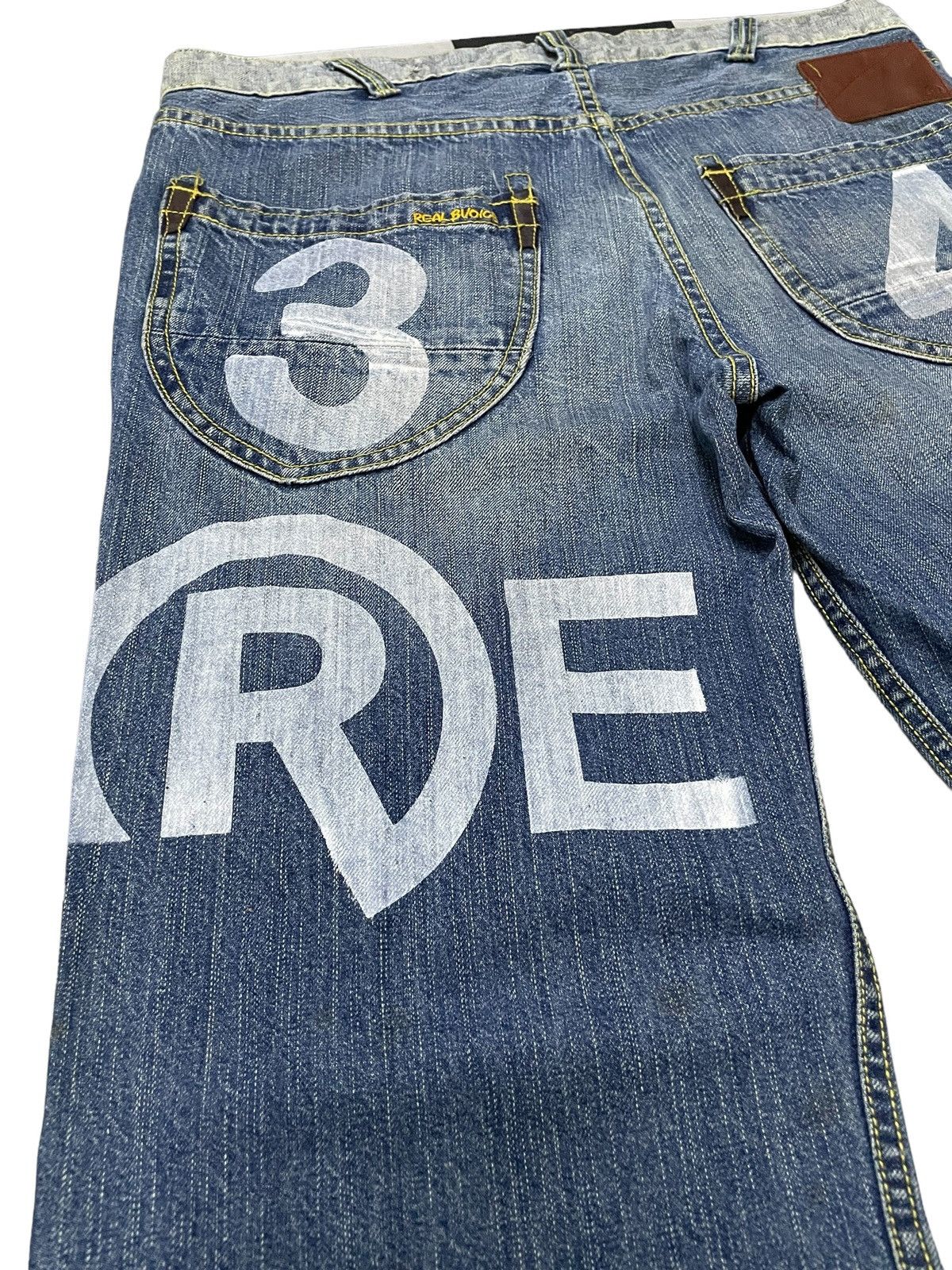 Artful Dodger × Ed Hardy Real Bvoice Painted Dirty Baggy Loose Jeans Size US 34 / EU 50 - 18 Thumbnail