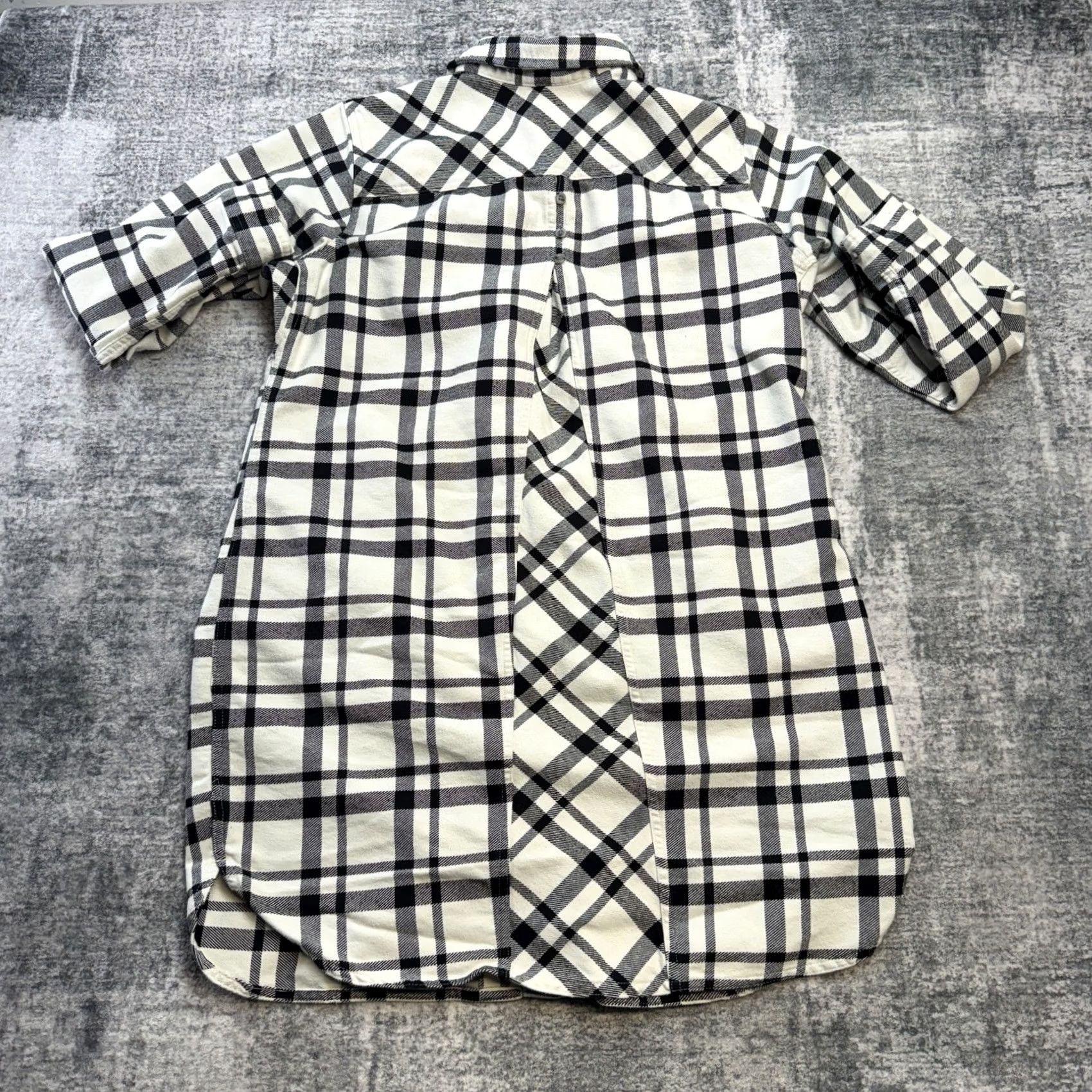 Vintage Duluth Flannel Duster Womens Large White Plaid Pockets Chore Button-Up Shirt Size L / US 10 / IT 46 - 7 Thumbnail