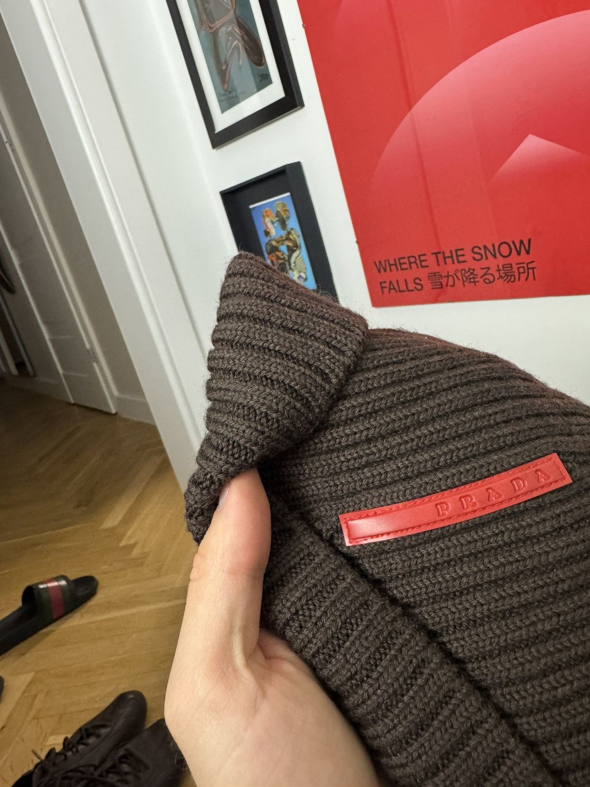 Prada Prada Beanie Hat Archive Red Tab Wool Knitted Kanye West Y2k Size ONE SIZE - 4 Thumbnail
