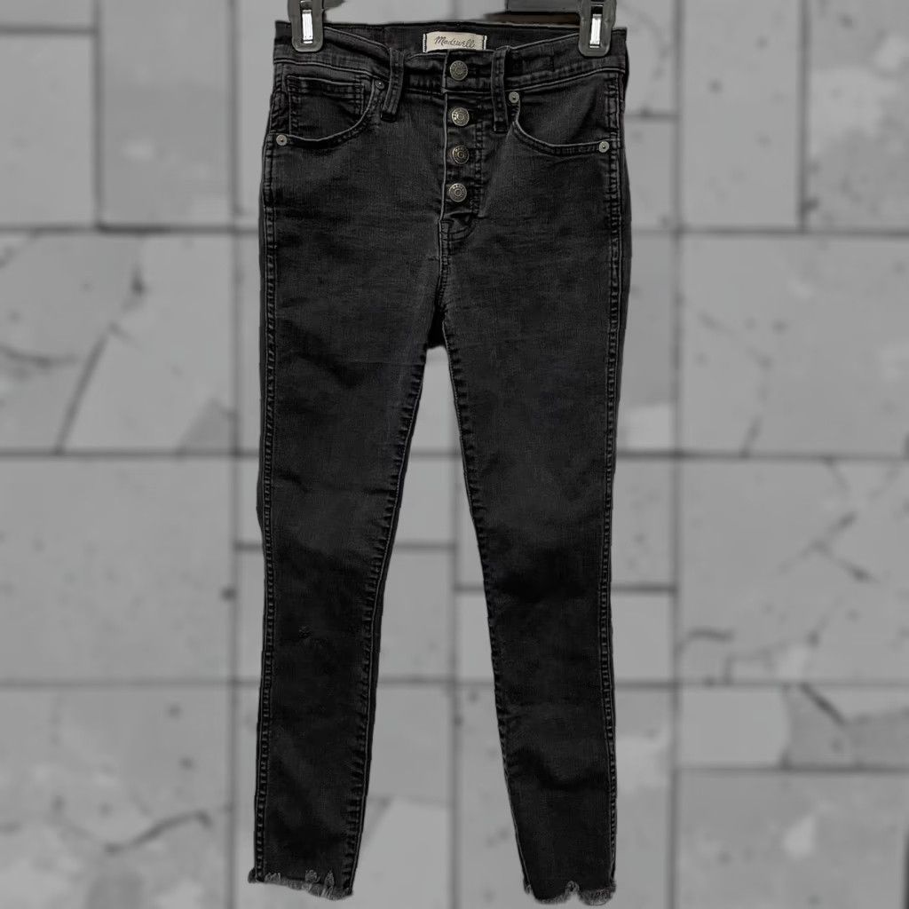 Madewell VINTAGE Madewell Gray Jeans 10” High-Rise Button-Fly Womens Petite 24 Straight Gray Jeans Size 24 Womens Size 42" / US 20 - 1 Thumbnail