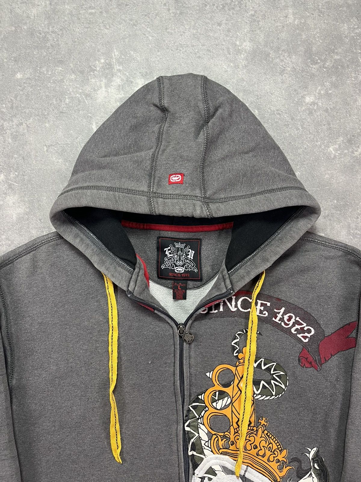 Ecko Unltd. Ecko Unltd Multilogo Embroidered Baggy Faded Zip Hoodie L XL Size US L / EU 52-54 / 3 - 9 Thumbnail