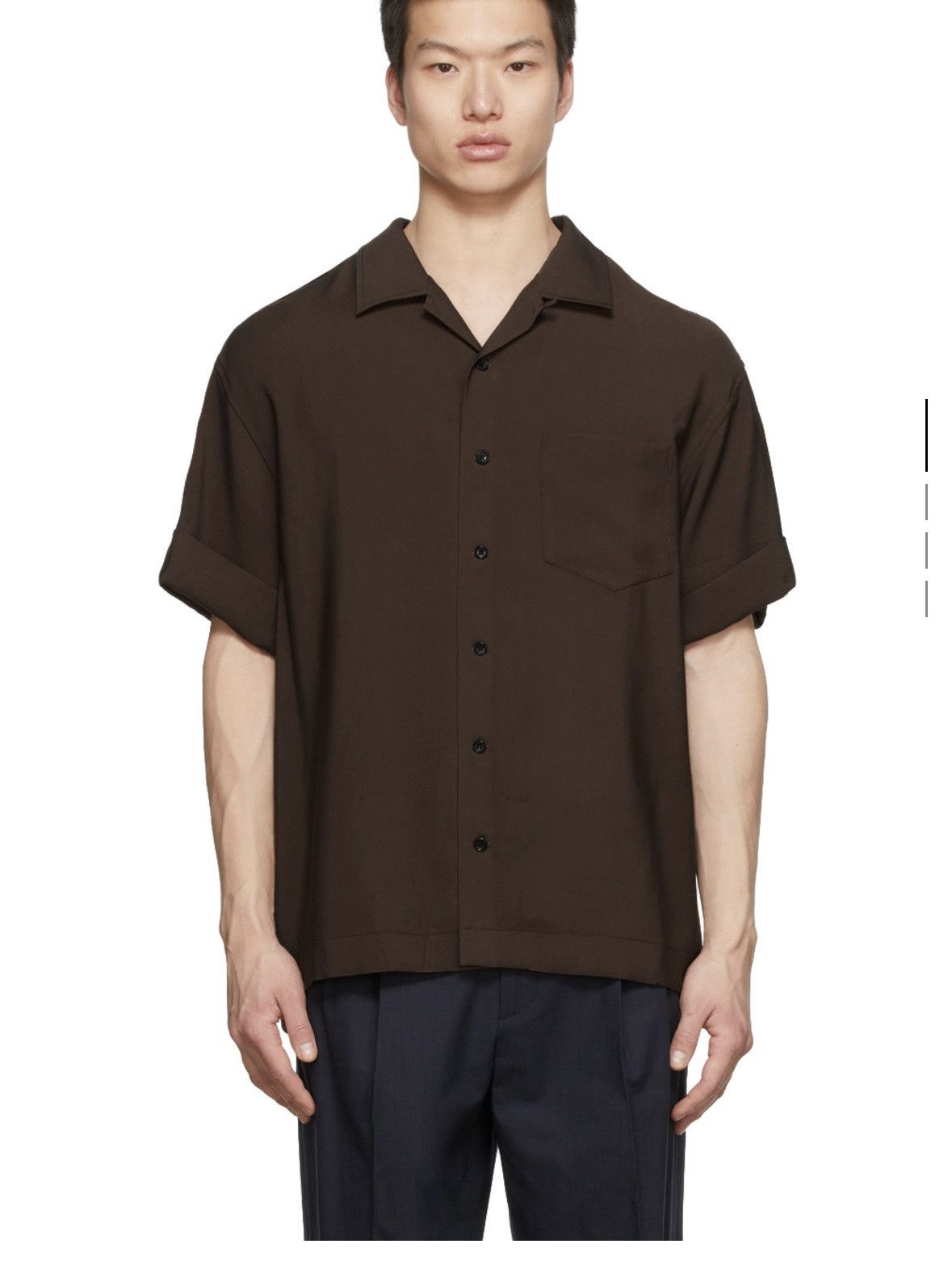image of Recto Camp Collar Shirt in Brown, Men's (Size Small)