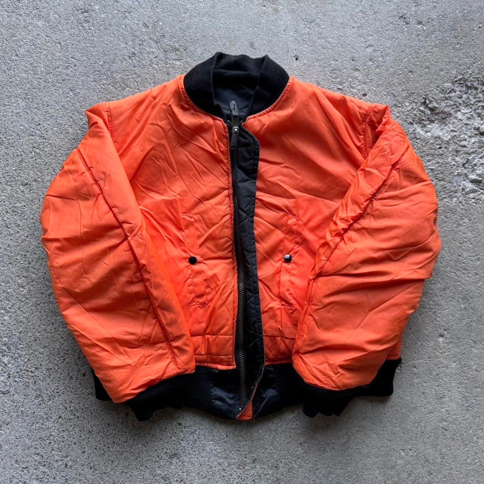 Vintage Vtg Black MA-1 Reversible Bomber Jacket Greenbriar Ind Size US L / EU 52-54 / 3 - 6 Thumbnail
