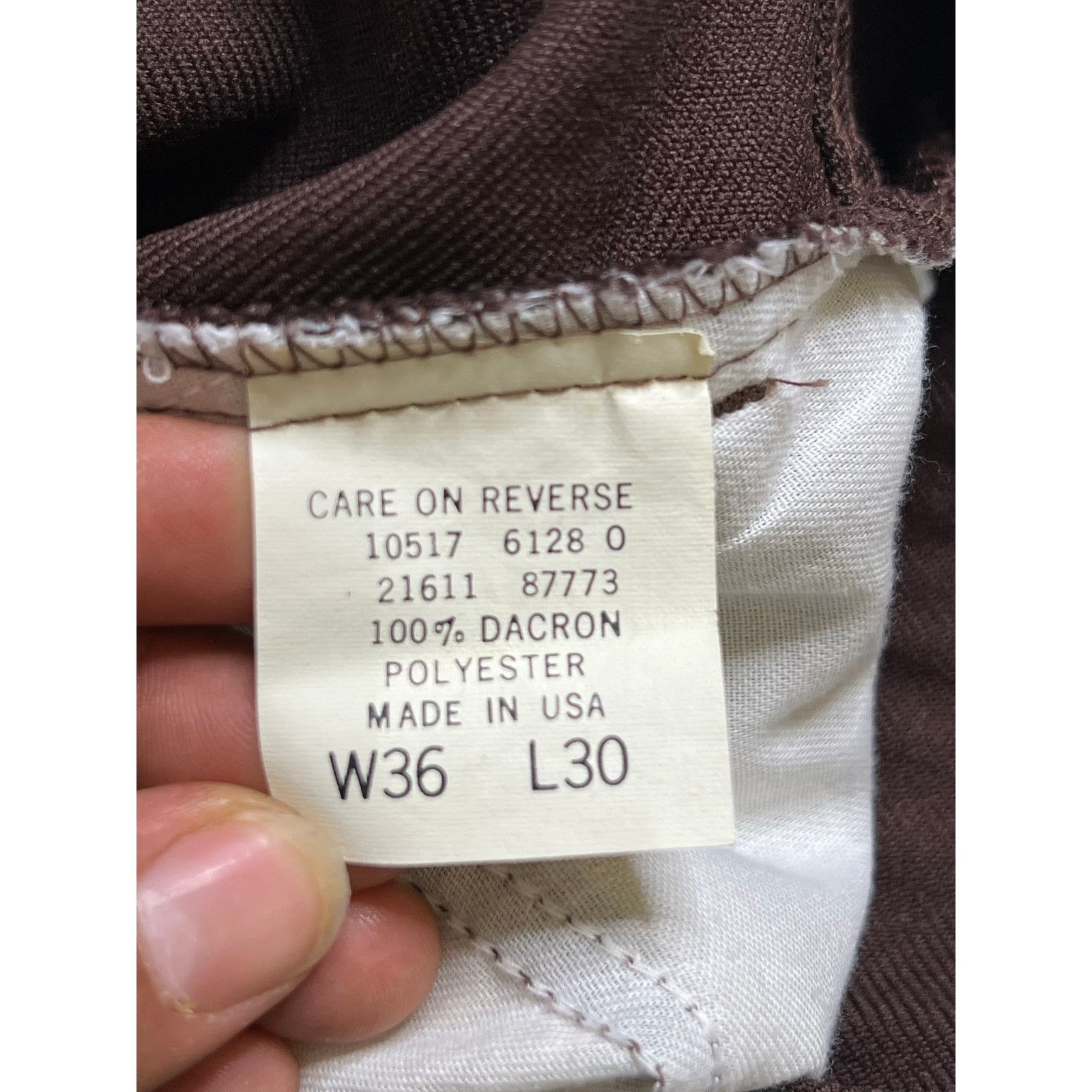 Vintage Levi's Men's Brown Dacron Flare Pants W36 L30 USA